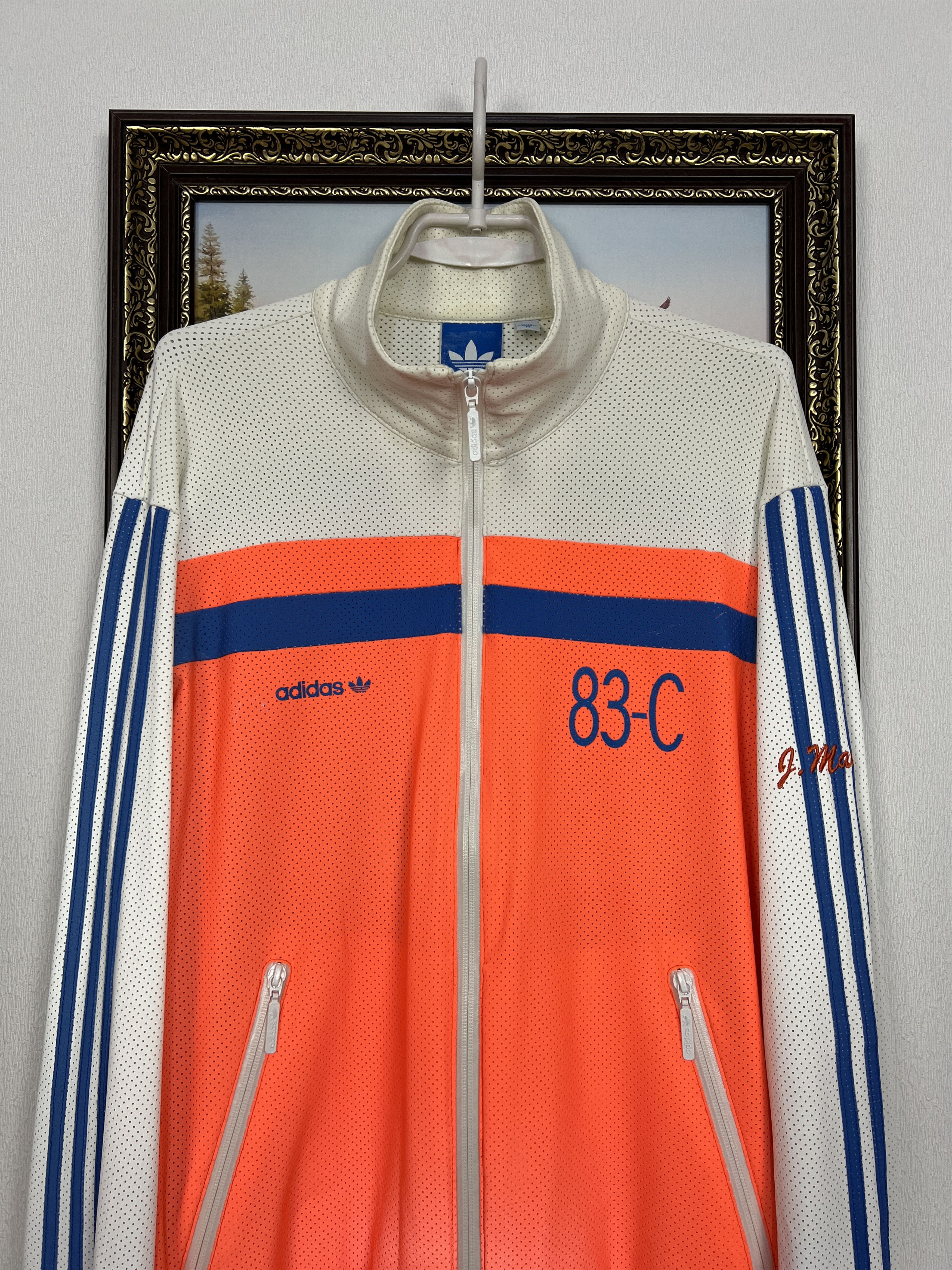 Adidas Adidas 83-C Jacket Outerwear White Red Track Top Zip Nylon Size US M / EU 48-50 / 2 - 2 Thumbnail