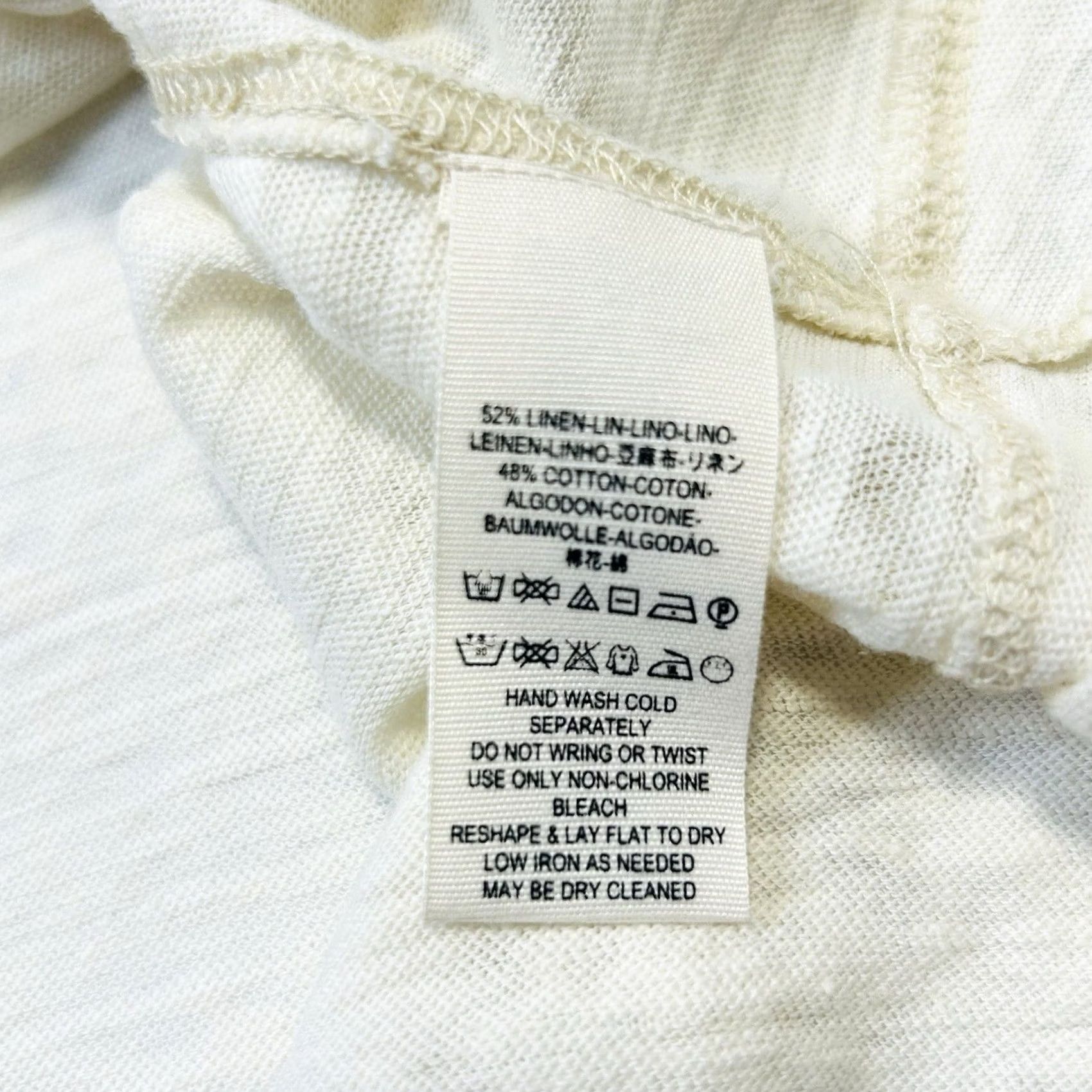 Vintage We The Free Rush Hour Tee Shirt Top Womens S Ivory Linen Bell Sleeve Long Sleeve Ruched Collared Bohemian Shirt Size S / US 4 / IT 40 - 5 Thumbnail