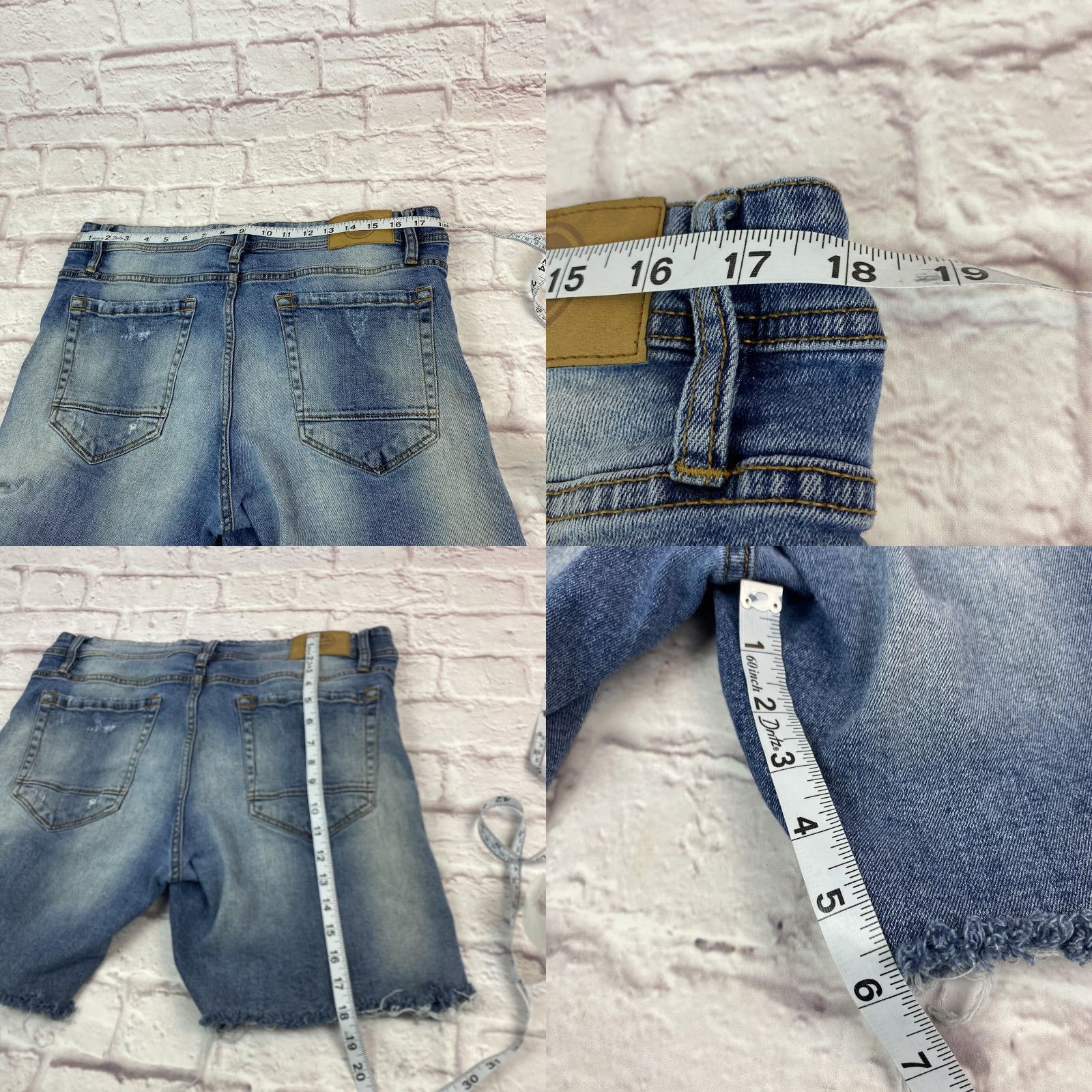 Jordan Craig Jordan Craig Shorts Mens 36 Blue Denim Distressed Frayed Hem Casual Streetwear Size US 36 / EU 52 - 8 Thumbnail