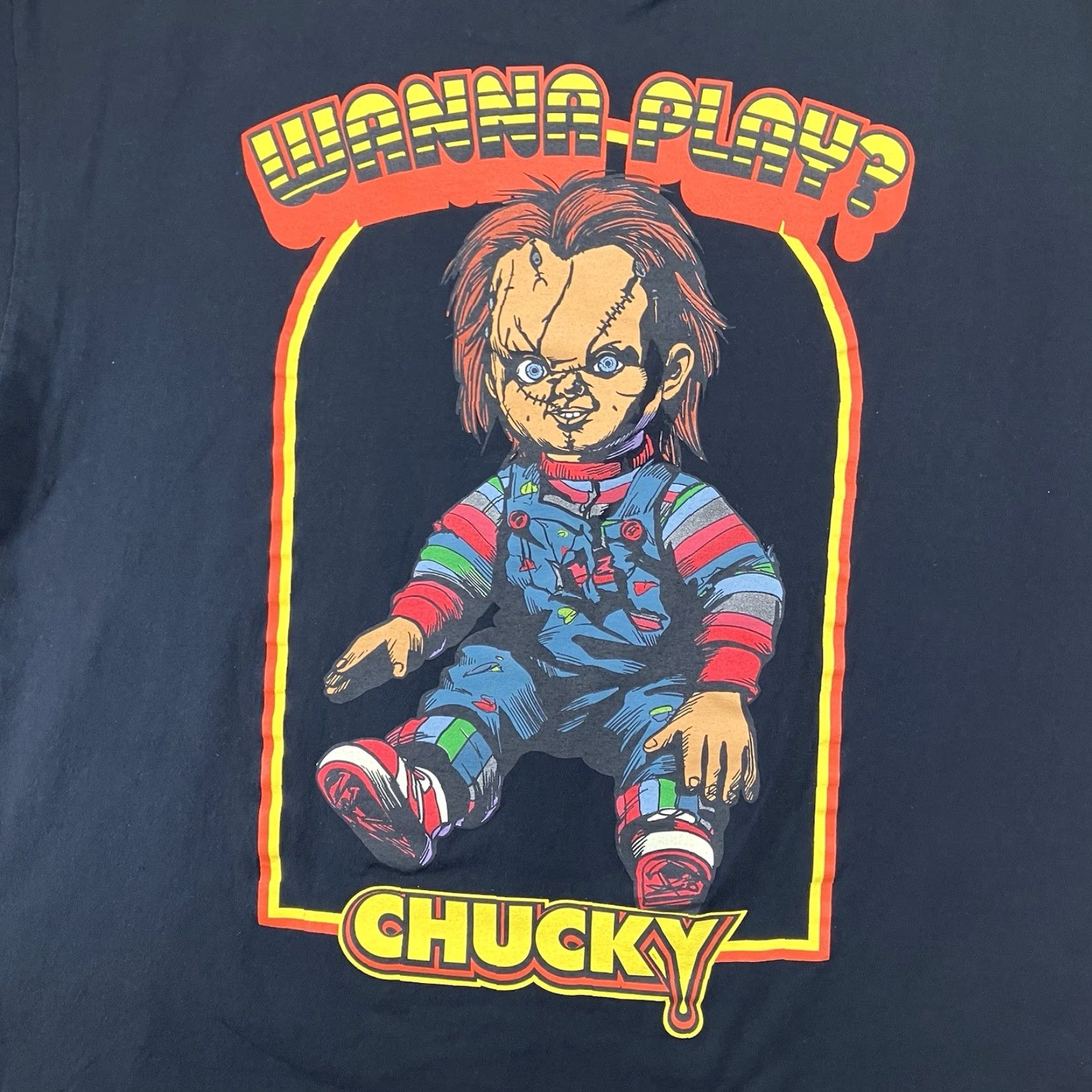 Vintage Chucky T Shirt Mens 2X Black Crew Neck Short Sleeve Graphic Horror Stretch Size US XXL / EU 58 / 5 - 3 Thumbnail