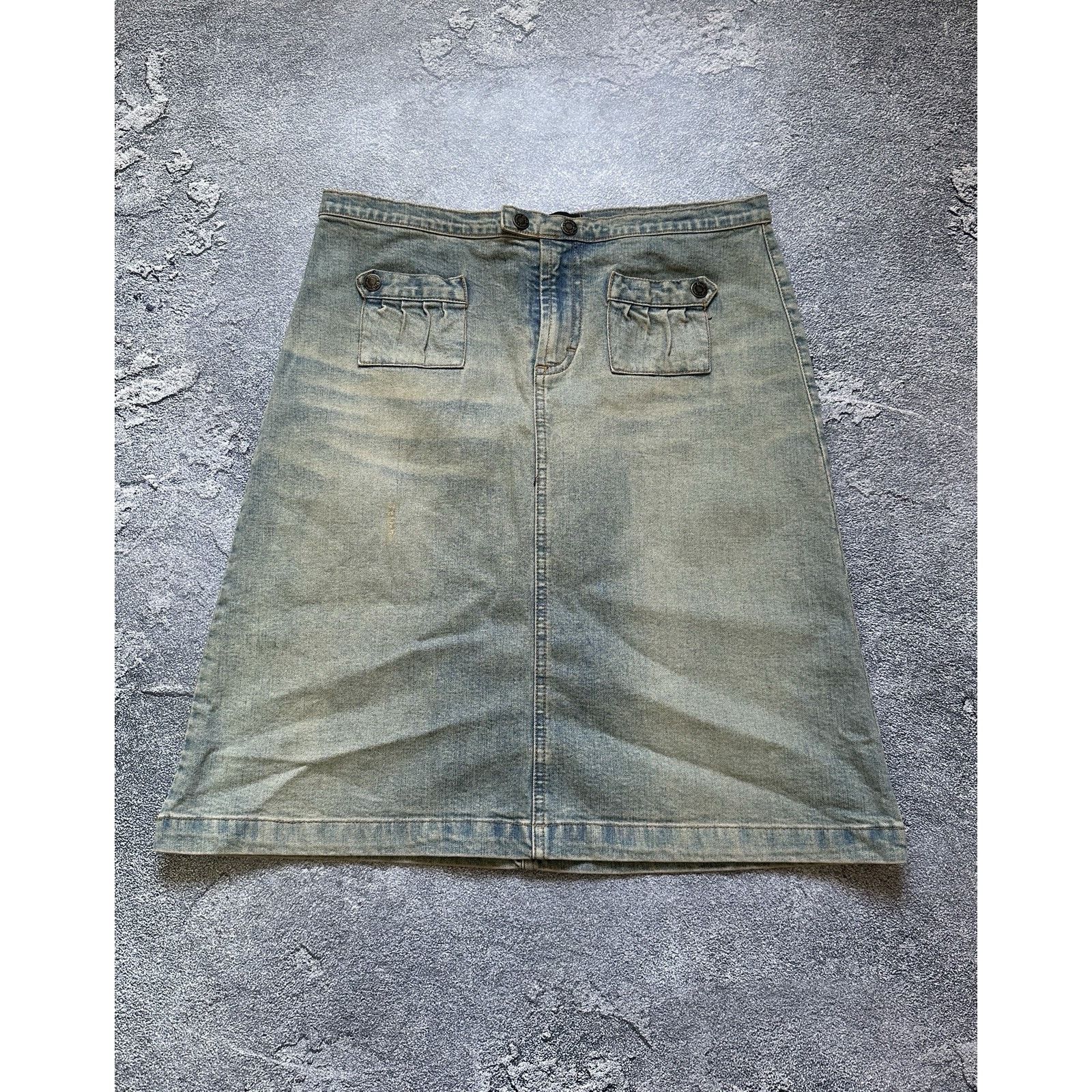 Dolce & Gabbana Vintage 90’s Dolce & Gabbana Y2k Wash Denim Pocket Skirt Size 29" - 1 Thumbnail