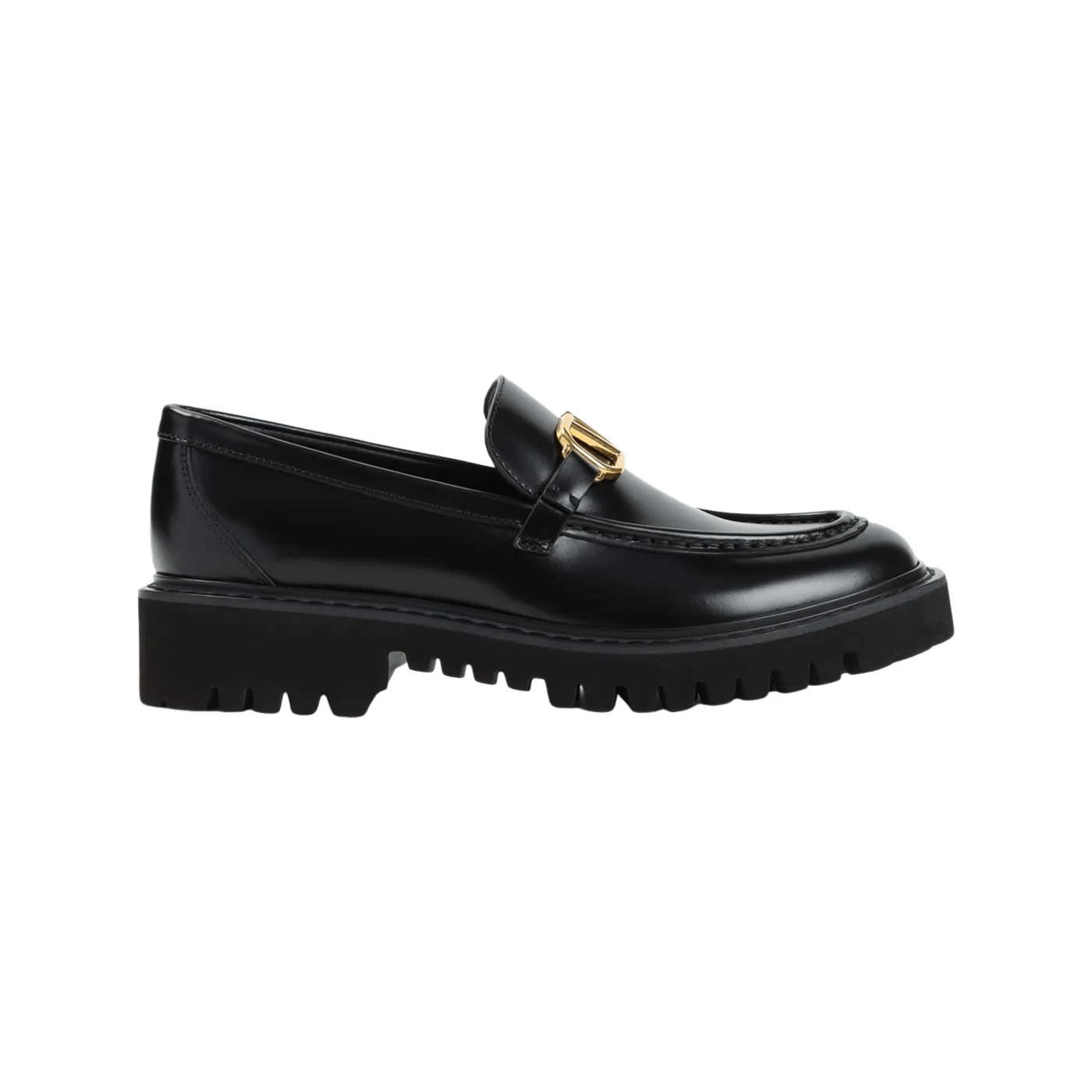 VALENTINO GARAVANI Women's Black Leather Loafers New
