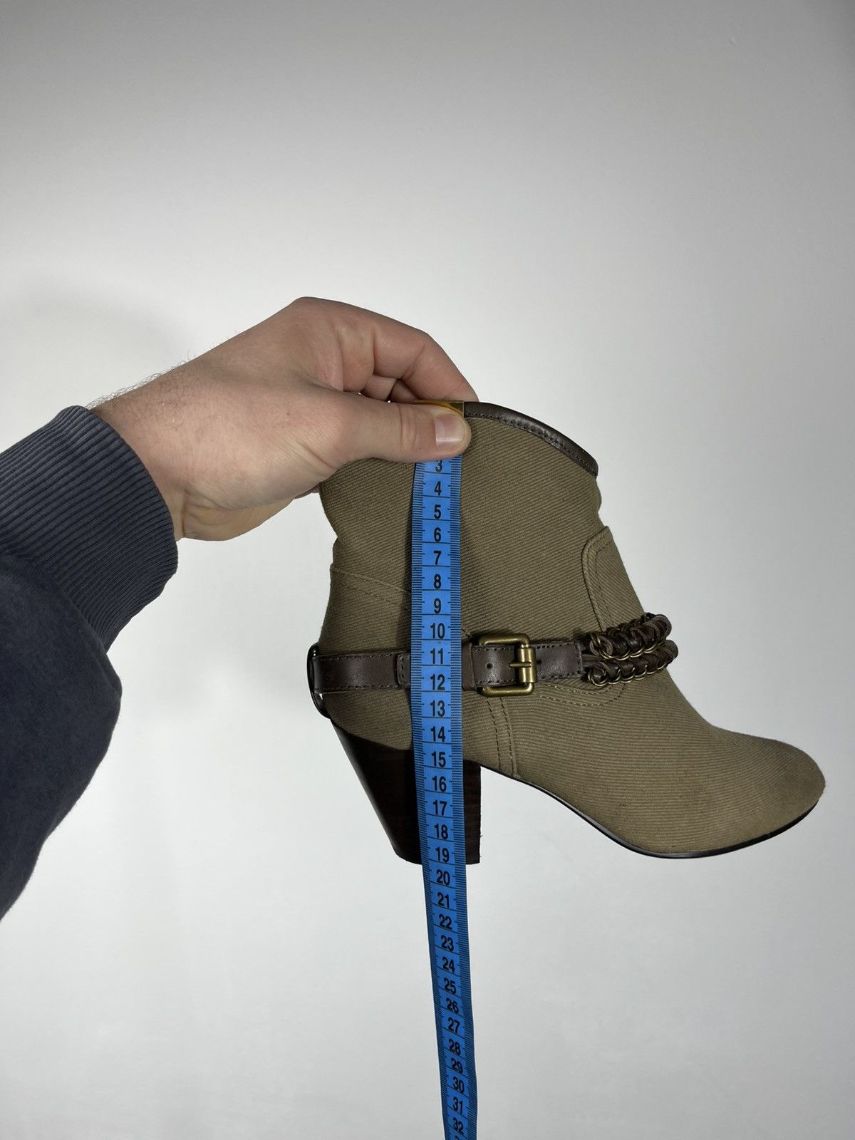 ASH ASH Ankle Boots Beige Canvas Chain Strap EU 36 Size US 5 / IT 35 - 11 Thumbnail