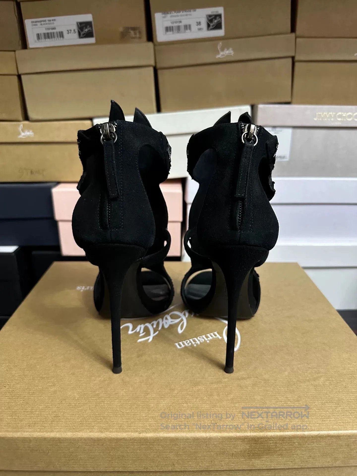 Giuseppe Zanotti Giuseppe Zanotti Crystal Leaf Heels. Size US 7 / IT 37 - 6 Thumbnail