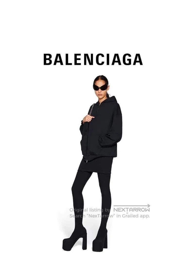 Balenciaga Balenciaga Distressed black zip-up jacket hoodie Size US S / EU 44-46 / 1 - 5 Thumbnail
