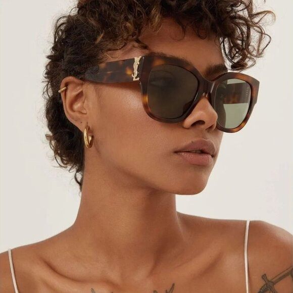 Saint Laurent Paris 🕶️ New Saint Laurent SLM95/F 003 Sunglasses - Havana Frame Size ONE SIZE - 4 Thumbnail
