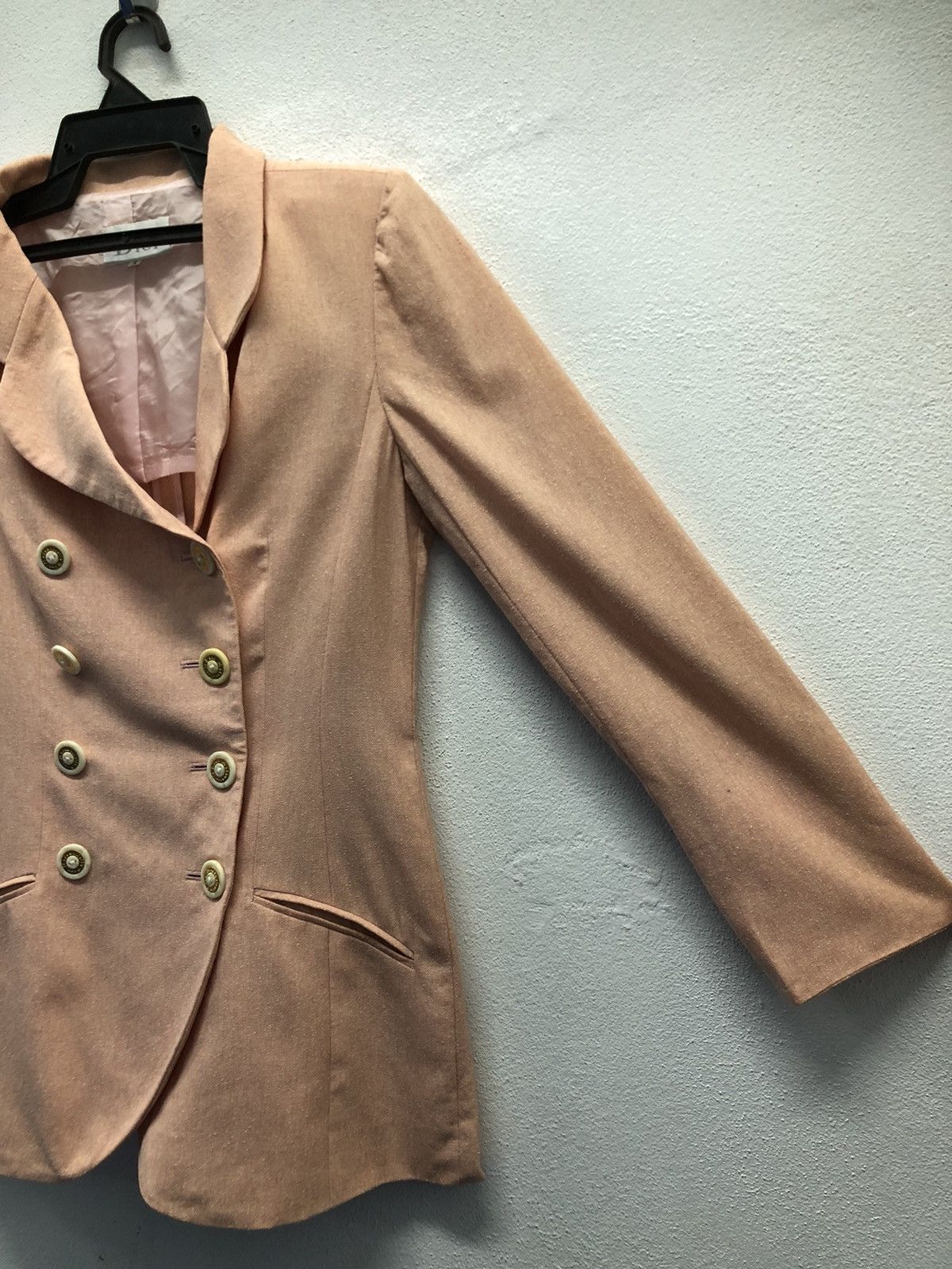 Christian Dior Monsieur × Vintage Vintage Mademoiselle Dior Pink Blend Double-Breasted Blazer Size M / US 6-8 / IT 42-44 - 3 Thumbnail