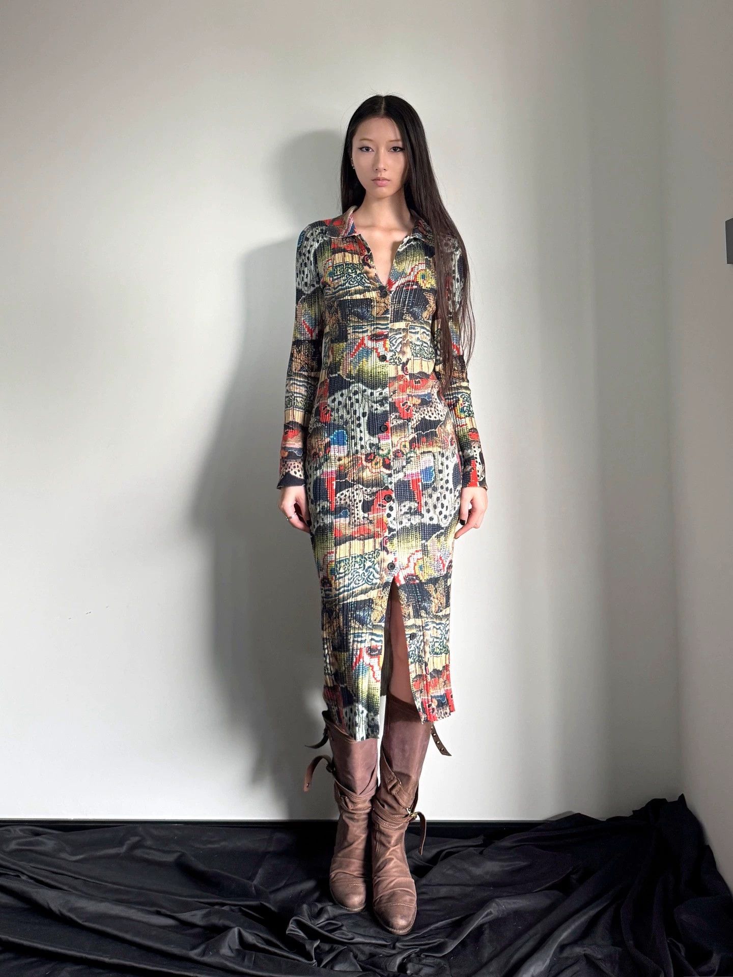 Desigual Desigual Stretch Stand-Collar Printed Knit Dress Size S Size S / US 4 / IT 40 - 1 Thumbnail