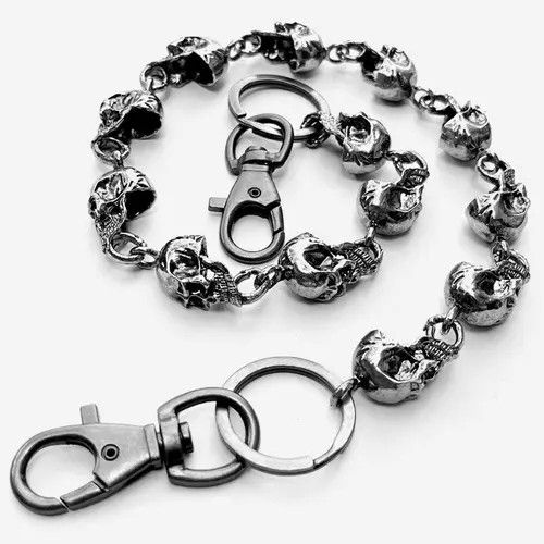 Jewelry Skull Ghost Head Jeans Chain – Punk Metal Biker Waist Chain Size ONE SIZE - 6 Thumbnail