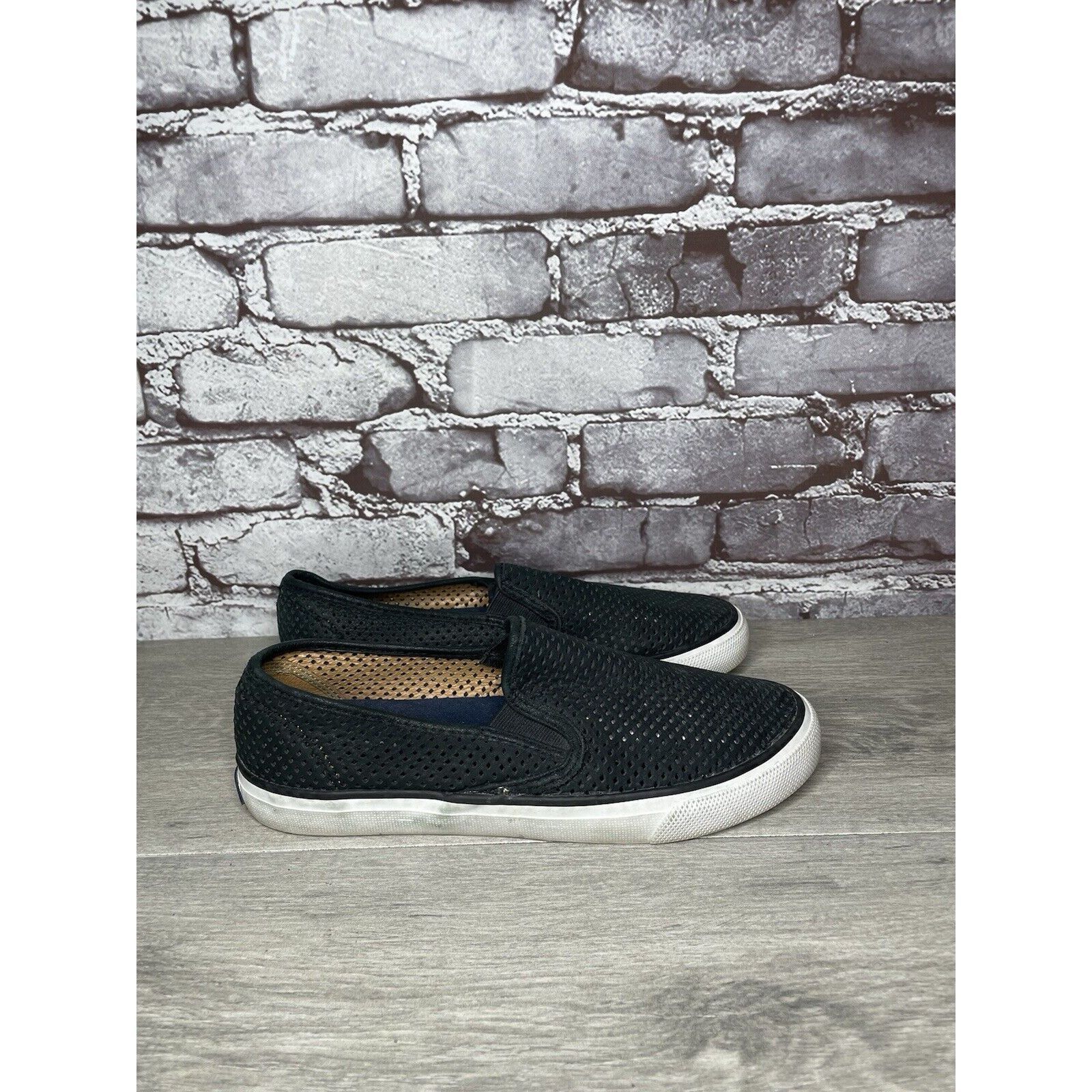 Sperry Sperry Seaside Perfs Perforated Leather Black Slip On Boat S Size US 9 / IT 39 - 14 Thumbnail