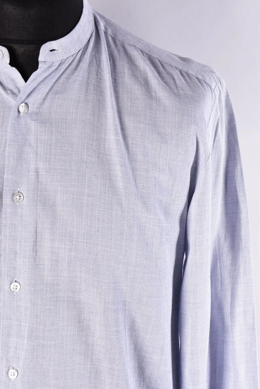 Hugo Boss Hugo Boss HUGO Men's Band Collar Egyptian Cotton Shirt Size US L / EU 52-54 / 3 - 2 Thumbnail