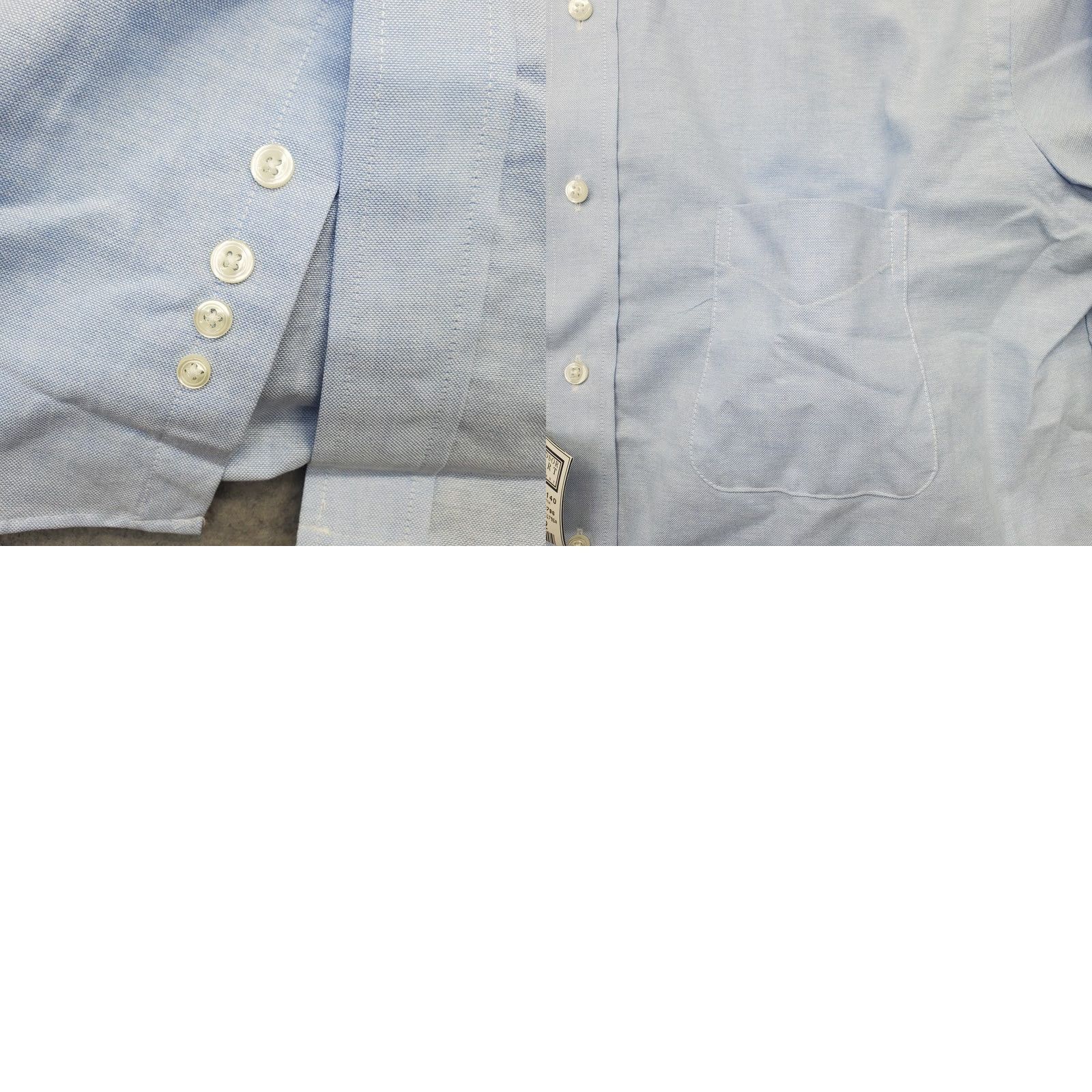 Vintage Windsor Dress Shirt Men 16.5 Blue Wrinkle Free Collar Button Down Formal Size 46R - 8 Thumbnail