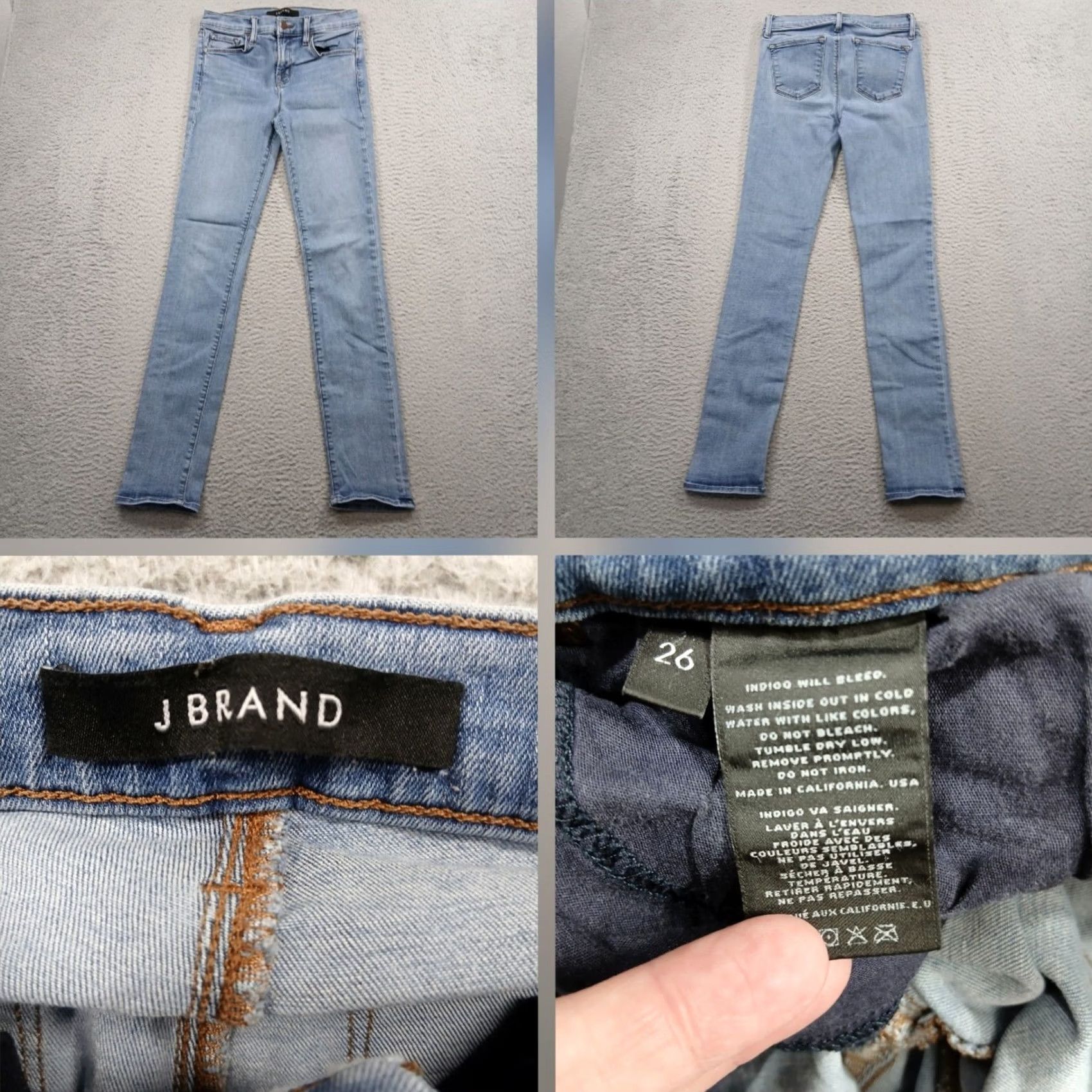 J Brand J Brand Skinny Jeans Women's 26 Blue Light Wash Stretch Denim EUC Jeans Slim Pockets 5-Pocket California USA Logo Vintage No Mens Womens Size 26" / US 2 / IT 38 - 2 Thumbnail