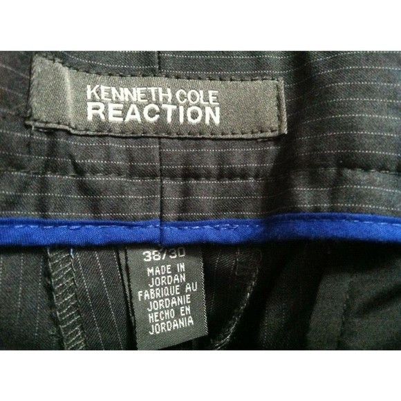 Kenneth Cole KENNETH COLE MENS NEW GRAY STRIPED DRESS PANTS SIZE: 38/30 Size 38R - 3 Thumbnail
