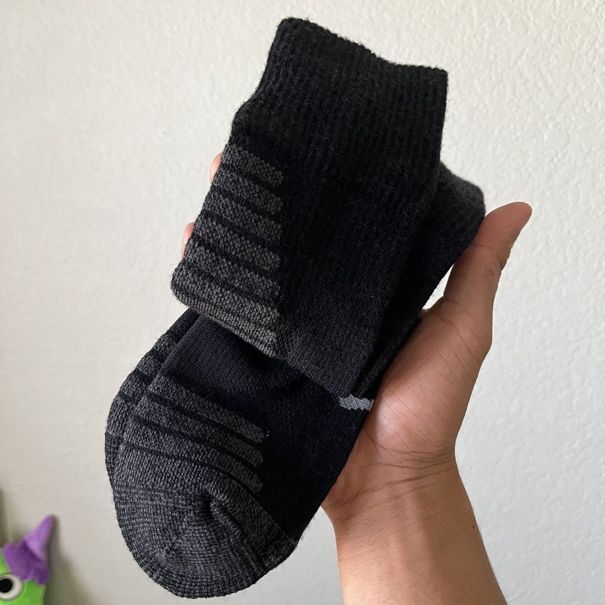 Nike Nike Black/Grey Dri-Fit Outdoor Wool Blend Crew Socks Size ONE SIZE - 4 Thumbnail