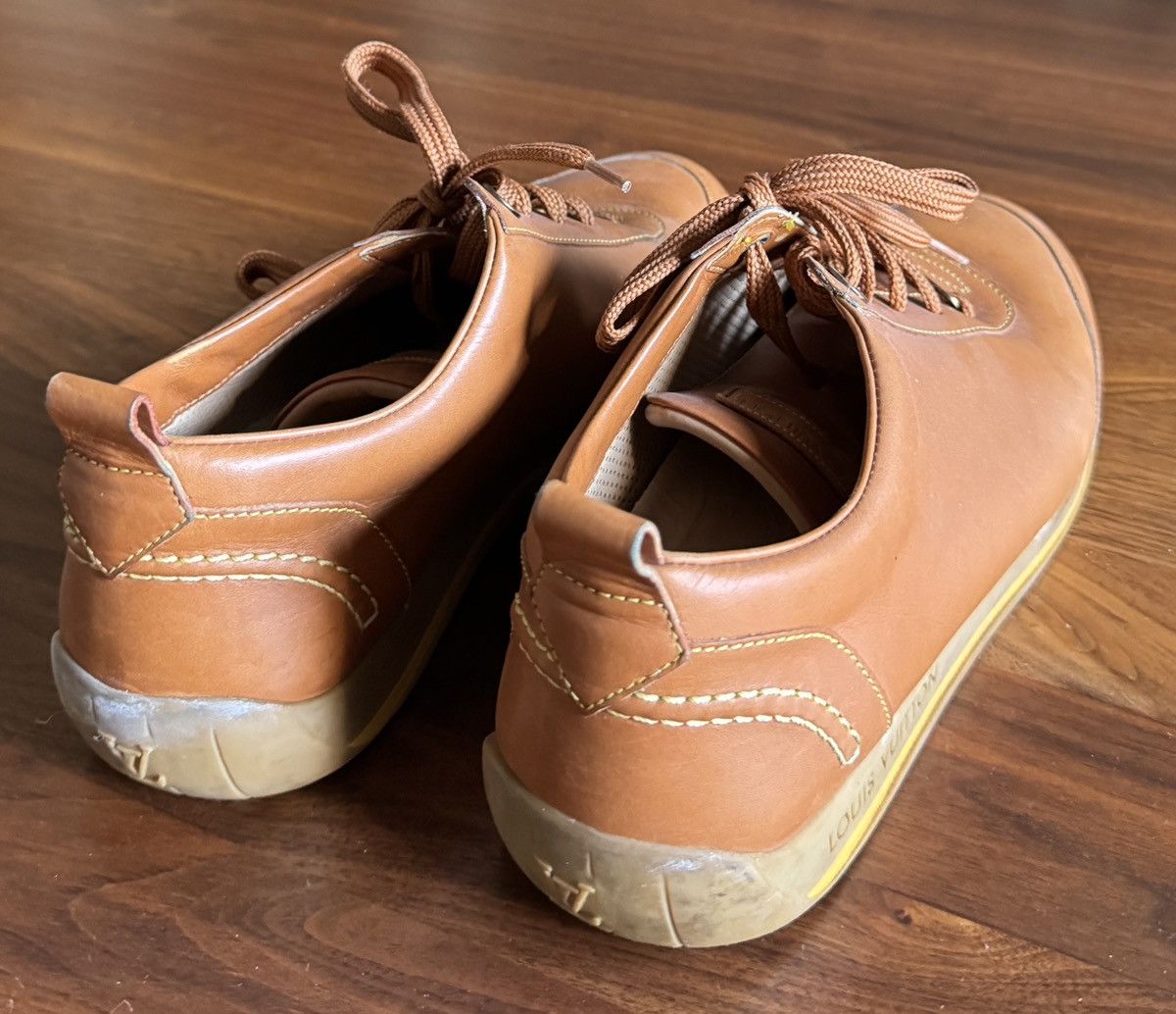Louis Vuitton Louis Vuitton Cognac Leather Sneakers Size US 8.5 / IT 38.5 - 5 Thumbnail