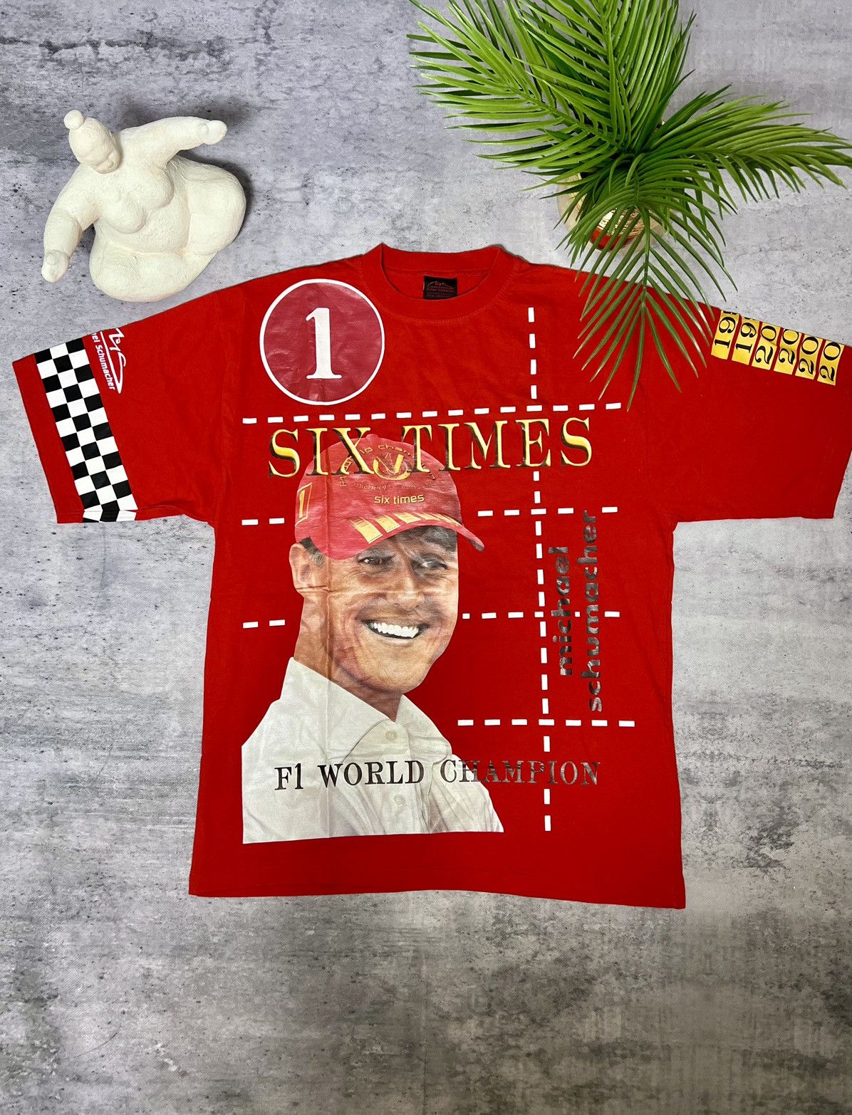Vintage Vintage Michael Schumacher red racing T-shirt Size US XL / EU 56 / 4 - 1 Thumbnail