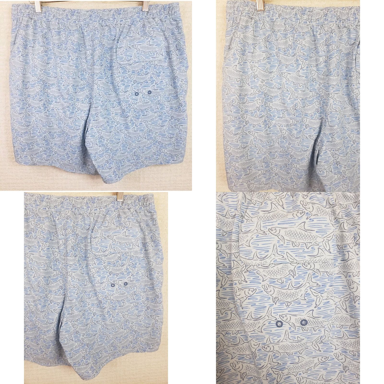 Vineyard Vines Vineyard Vines Mens Trunks Blue Lined All Over Pattern Fish Tarpon 2XL Size US 39 - 8 Thumbnail