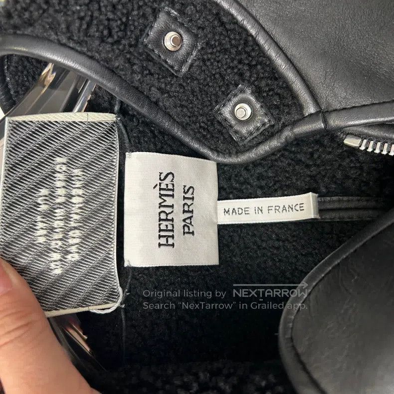 Hermes Hermes Pure Black Leather and Fur Integrated Jacket Size XS / US 0-2 / IT 36-38 - 4 Thumbnail