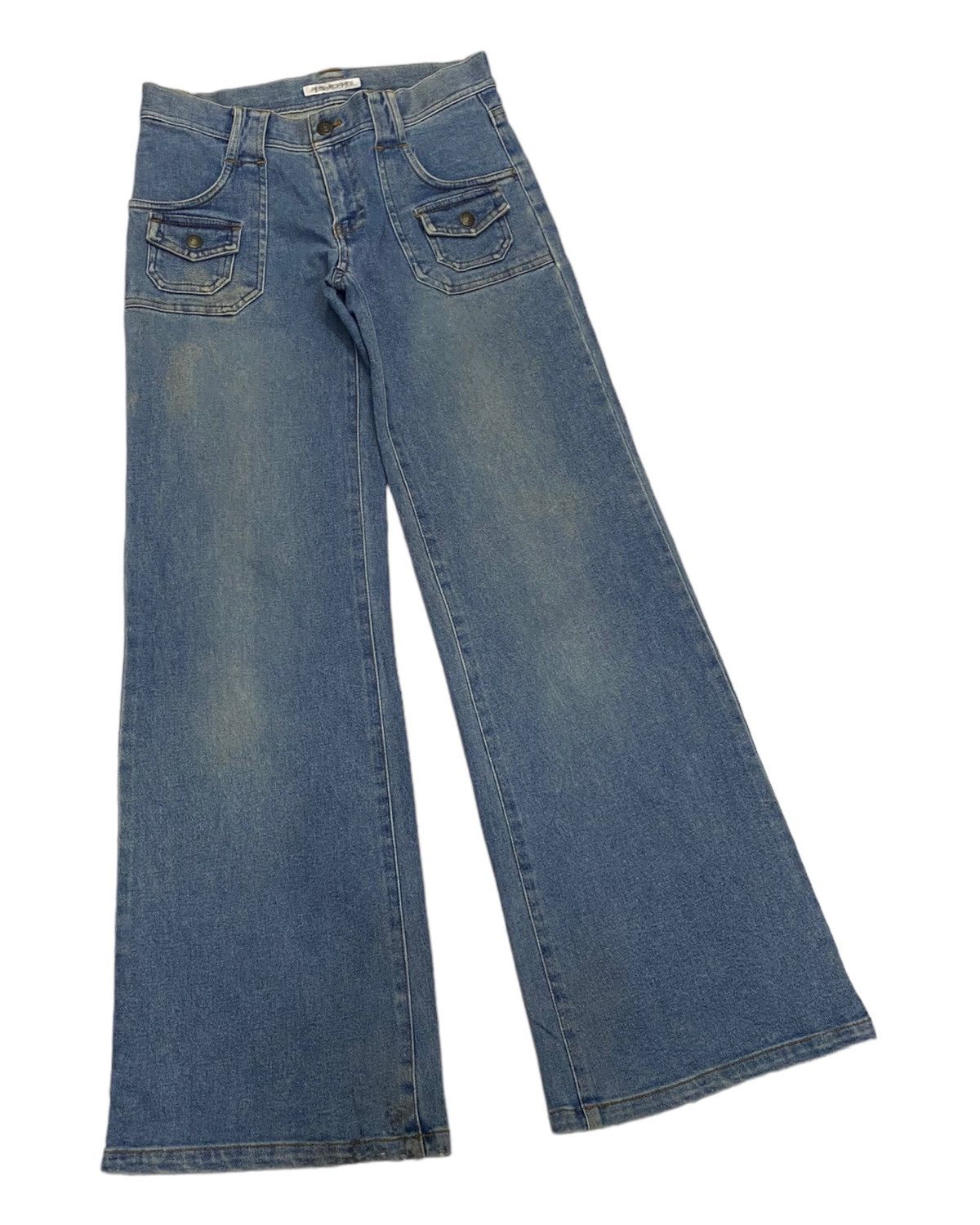If Six Was Nine FLARE🔥POSH POPPYE BUSH PANTS FLARED DENIM JEANS Size US 29 - 6 Thumbnail
