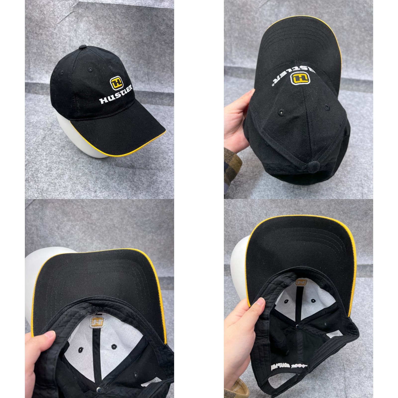 Equipment Hustler Outdoor Equipment Baseball Cap Adjustable Lightweight Cotton Black One Size Mens Size ONE SIZE - 8 Thumbnail
