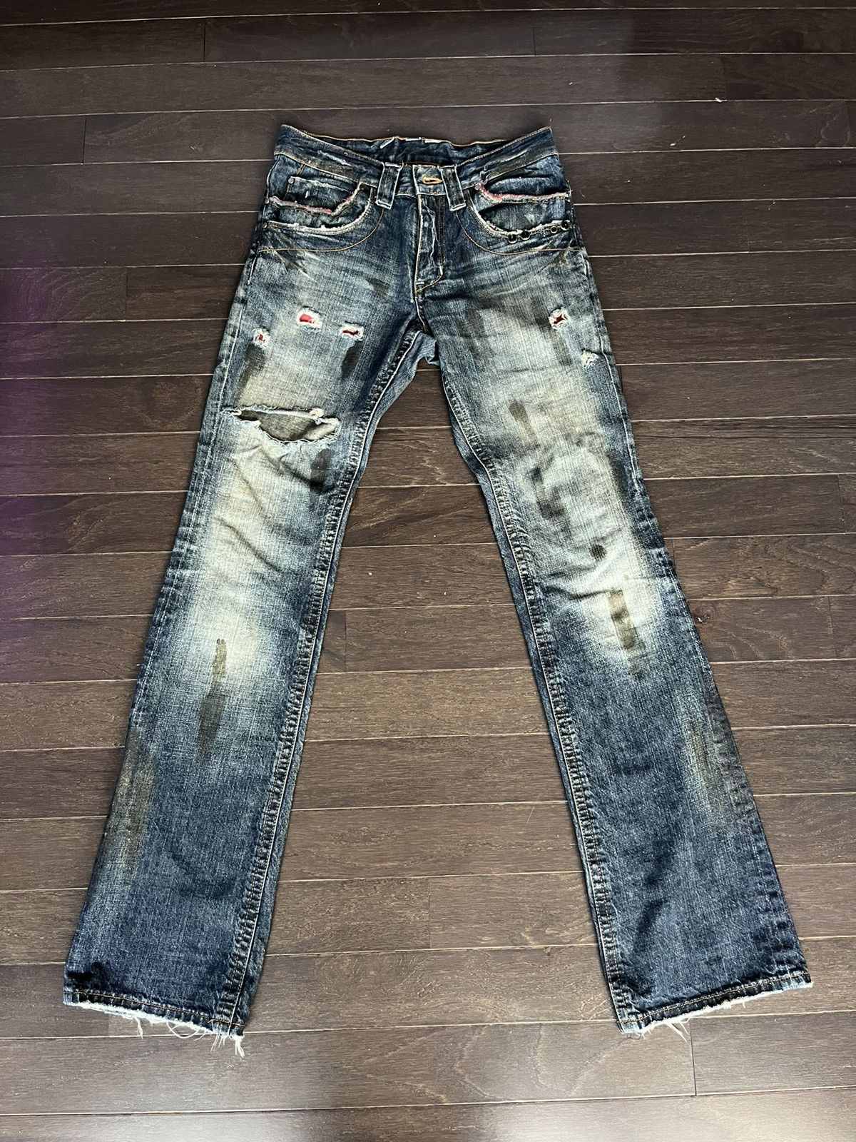 パンツ semantic design destroyed skinny denim Size 34x33 Semantic Design Japan Splatter Bleach Paint Jeans