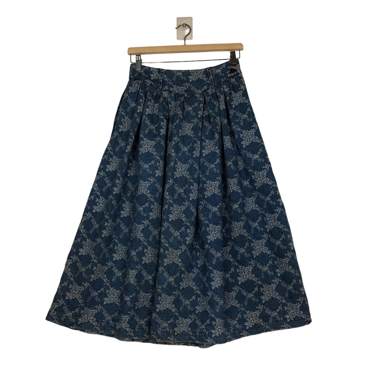Hysteric Glamour 🔥VINTAGE INDIGO BLUE BLUE JAPAN SKIRT FIORUCCI OVERPRINT Size 26" / US 2 / IT 38 - 1 Thumbnail
