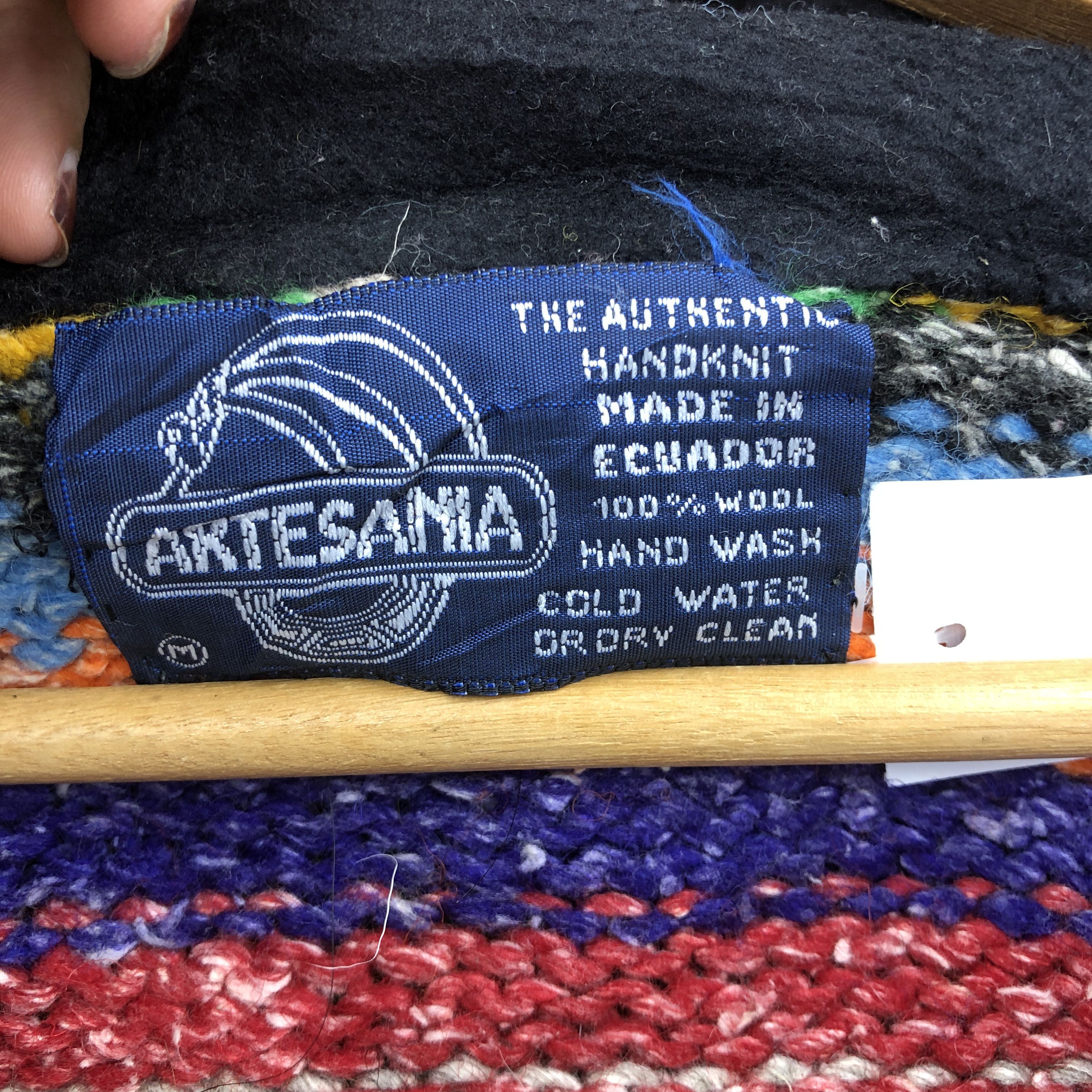 Homespun Knitwear × Vintage Vintage Artesania Handknit Knitwear Zipper Hoodie Sweater Size US M / EU 48-50 / 2 - 7 Thumbnail