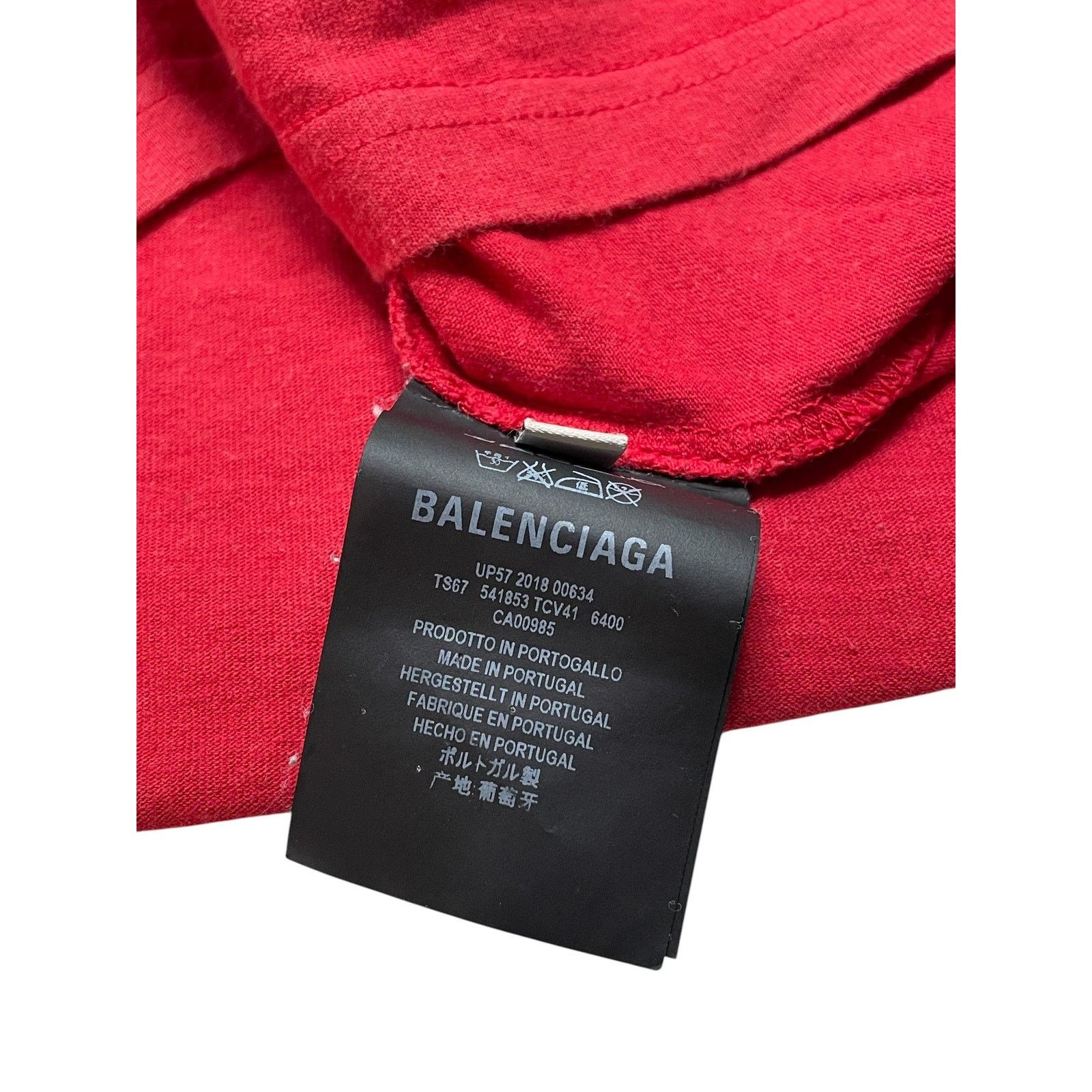 Balenciaga Balenciaga 'Small Logo' Red & Black Tee Size US S / EU 44-46 / 1 - 4 Thumbnail