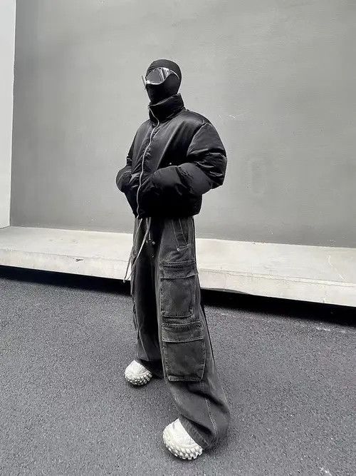 Japanese Brand × Jean High Street Style Dark Work Loose Micro Flare Jeans Size US 33 - 3 Thumbnail