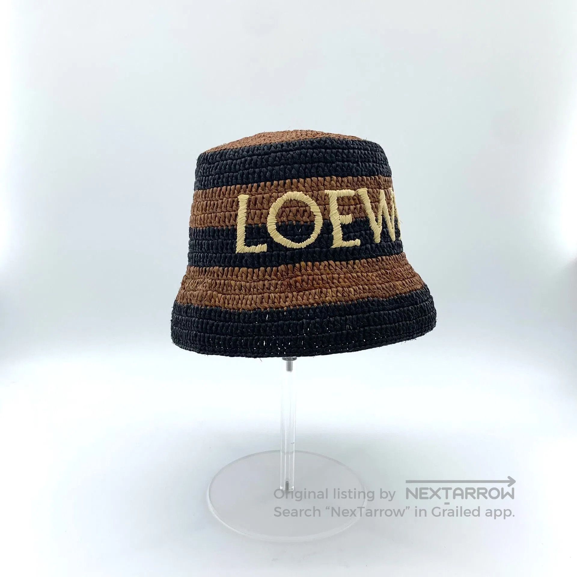 Loewe Loewe Logo Embroidery Raffia Straw Bucket Hat. Size ONE SIZE - 3 Thumbnail