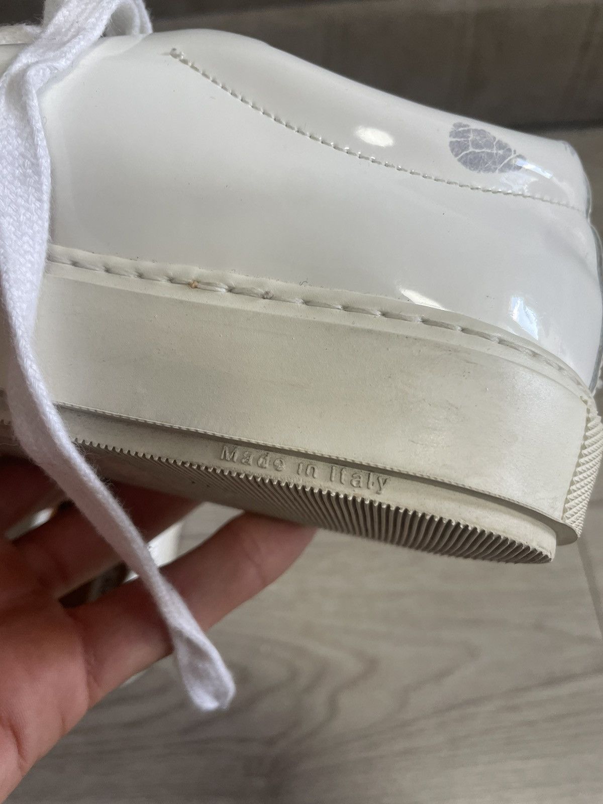 Acne Studios Acne Studios Adriana Patent White Low-Top Sneakers Size US 7 / IT 37 - 7 Thumbnail