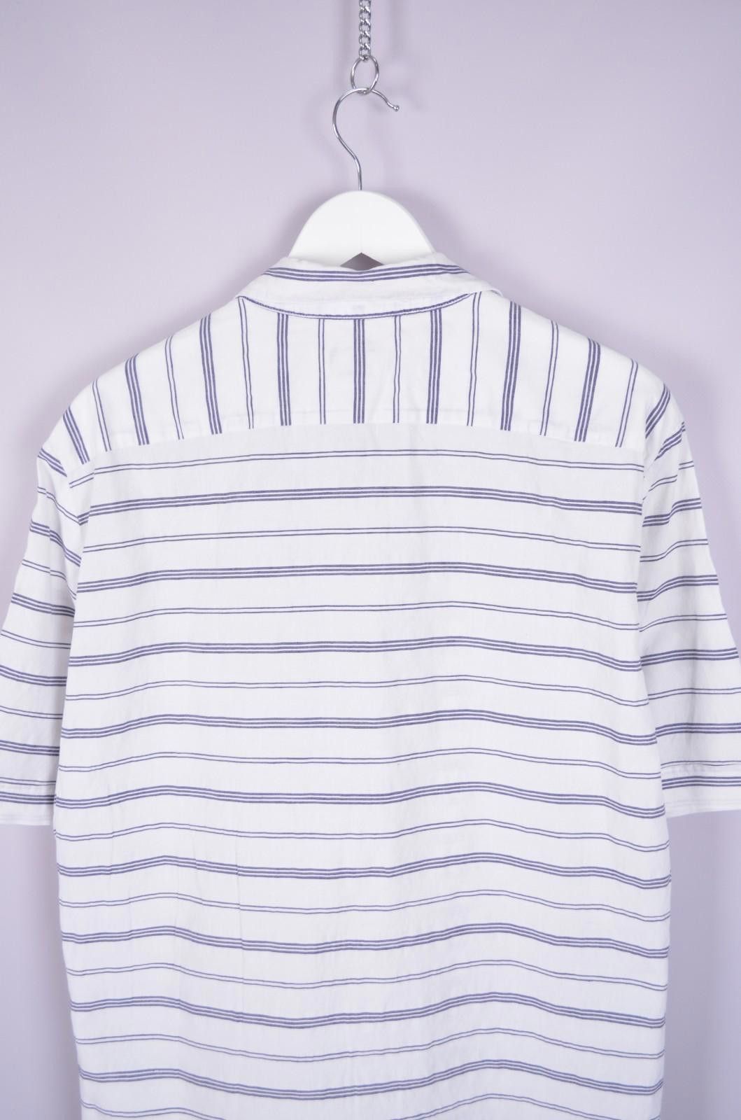 Designer Armani Jeans Mens Striped White Shirt Linen Cotton Size XXL Size US XXL / EU 58 / 5 - 11 Thumbnail