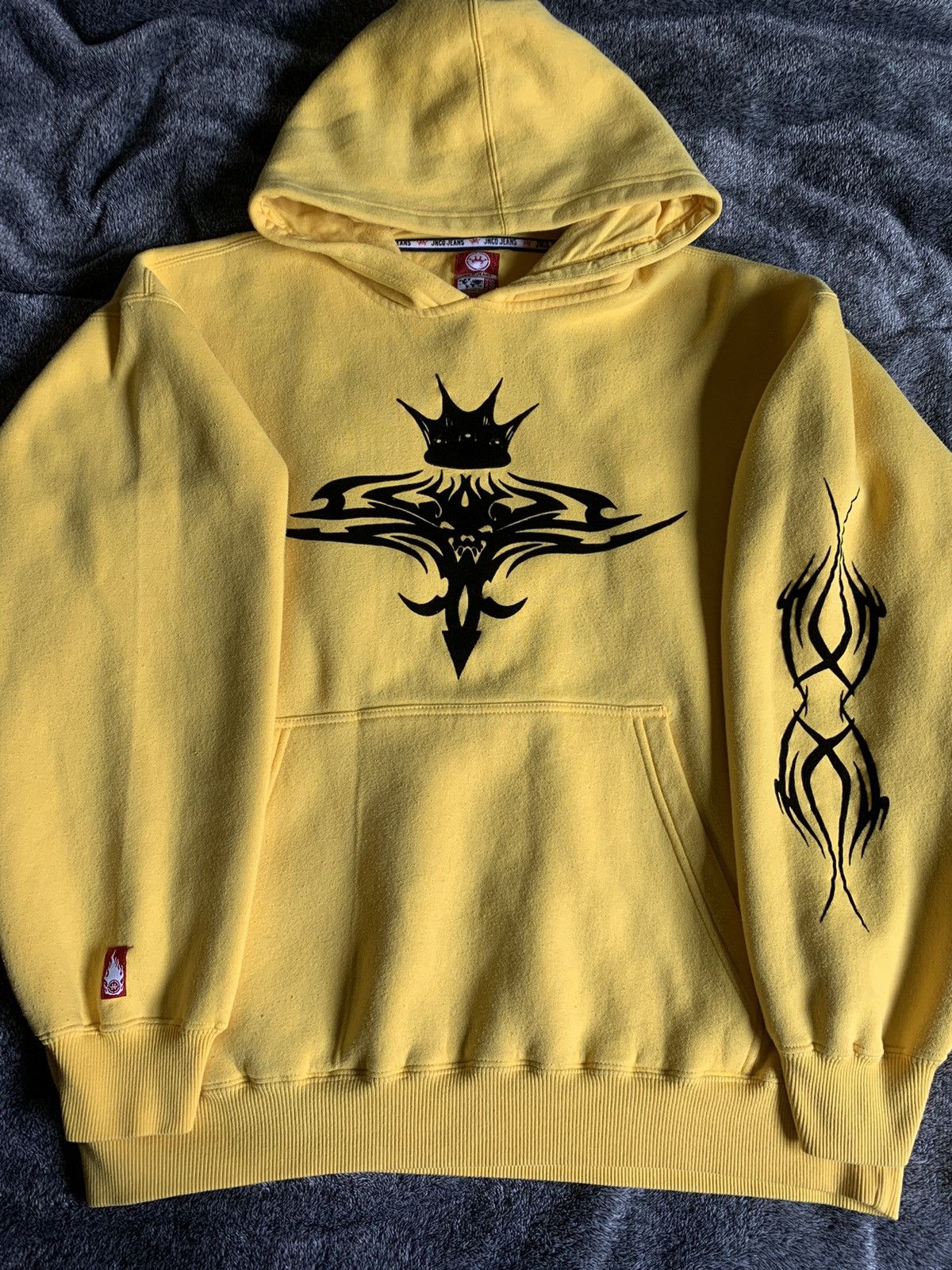 image of Jnco Men's Yellow And Black Hoodie (Size Large)