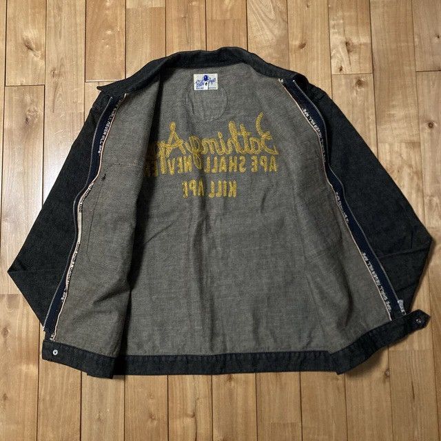 Bape 🔥Vintage🔥 BAPE Champion embroidered black denim jacket NIGO Size US L / EU 52-54 / 3 - 8 Thumbnail