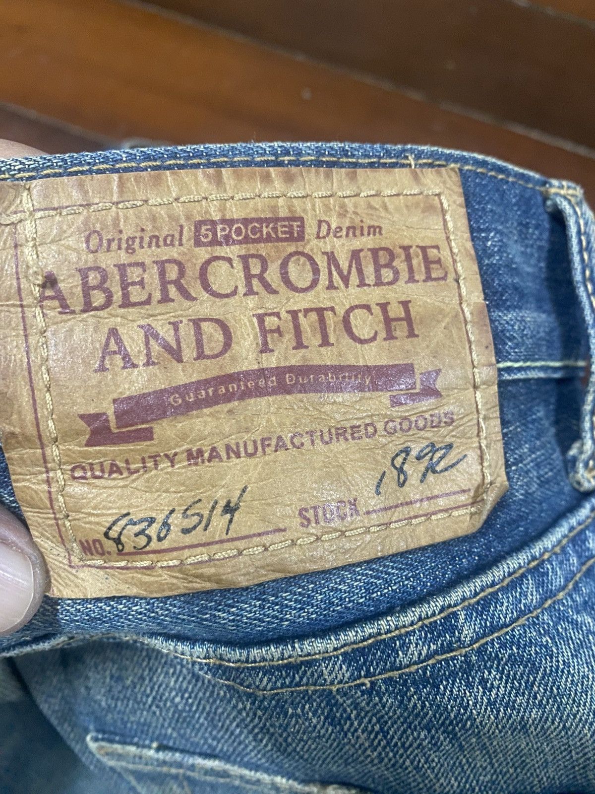 Abercrombie & Fitch Vintage Abercrombie Blue Wash Distressed mud wash lowrise Size US 33 - 16 Thumbnail
