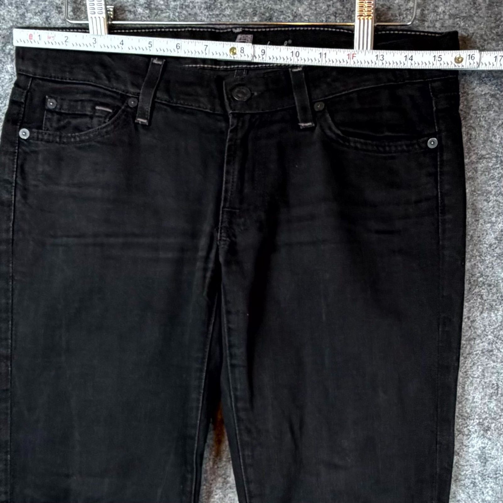7 For All Mankind 7 For All Mankind Ankle Skinny Jeans Womens 27 Black Stretch Size 27" / US 4 / IT 40 - 3 Thumbnail