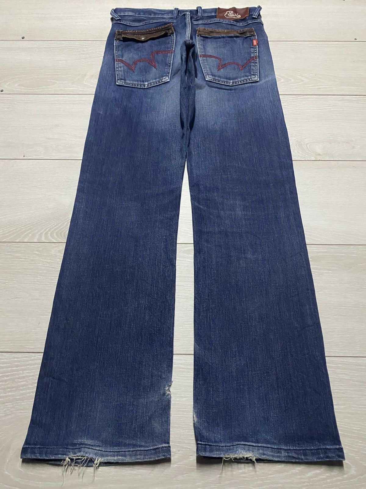 Edwin Vintage Edwin Blue Trip Hybrid Distressed Loose Jeans Size US 31 - 2 Thumbnail
