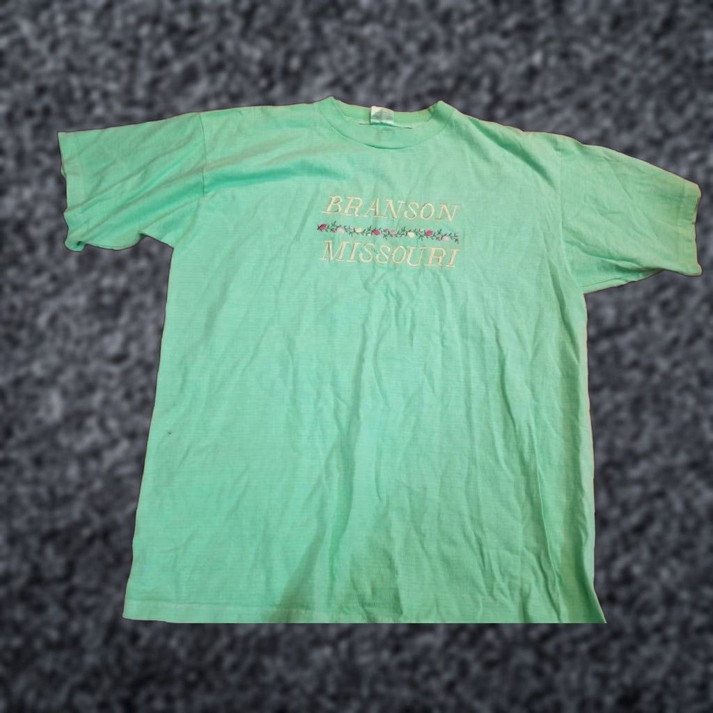 Vintage VINTAGE Mens XL Branson Missouri Embroidered Souvenir Mint Green T-Shirt Size US XL / EU 56 / 4 - 1 Thumbnail