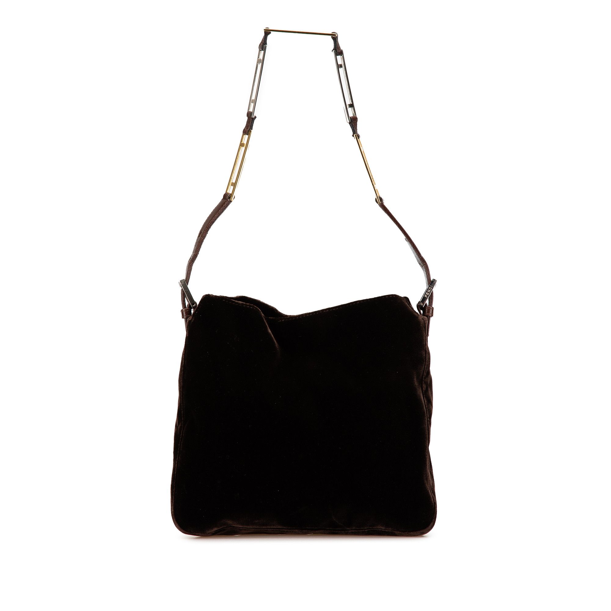 Fendi Velvet Shoulder Bag in Brown, Women's