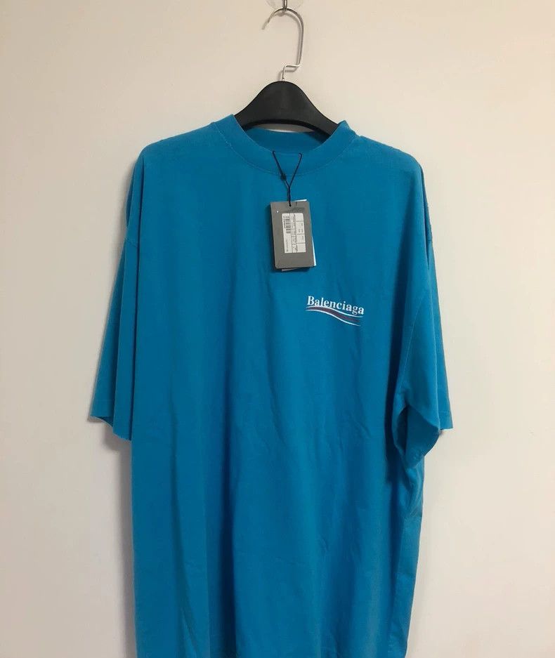 Balenciaga Balenciaga Latest Lake Blue Coke Short-sleeved T-shirt Size US M / EU 48-50 / 2 - 1 Thumbnail