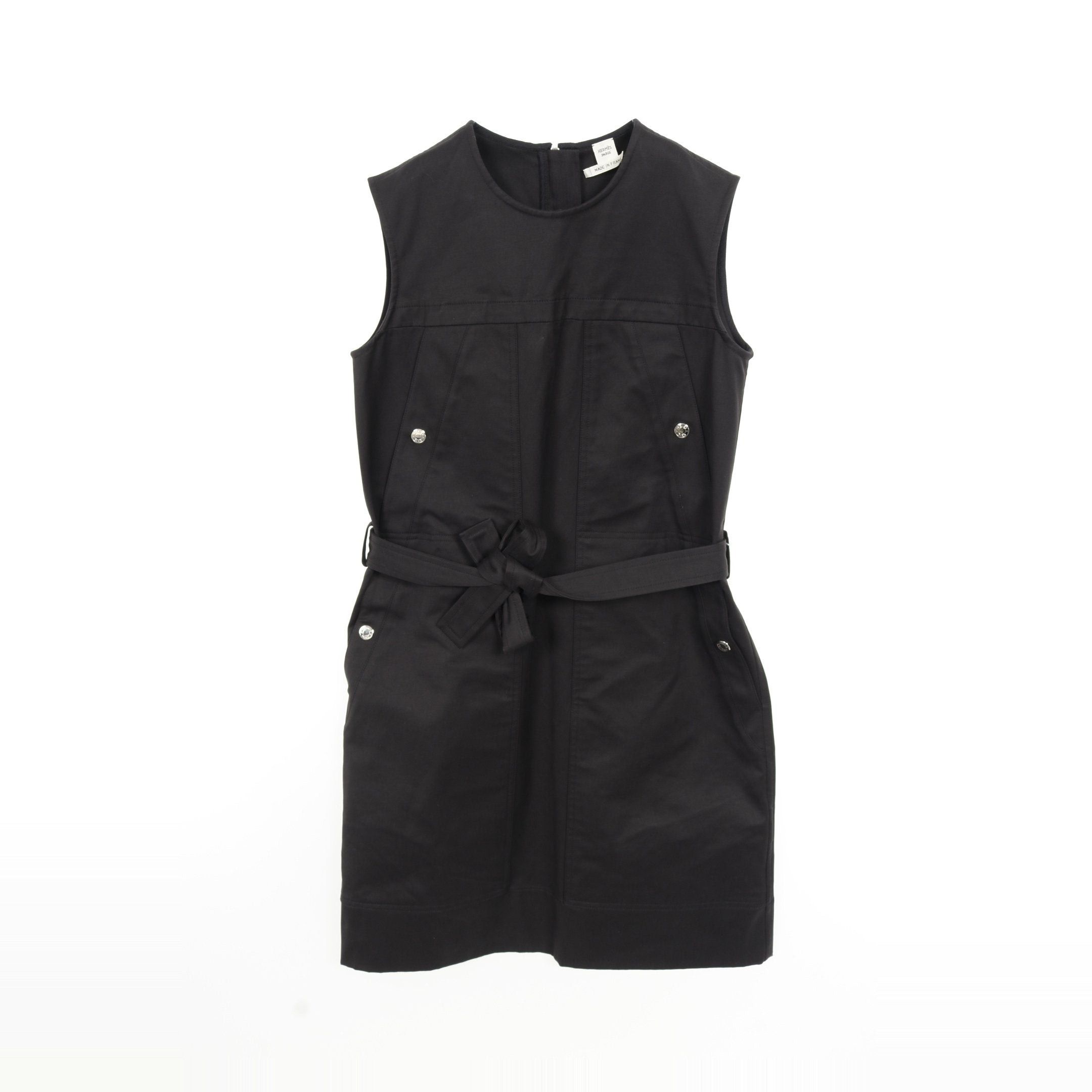 Hermes Hermes Serie Button One Piece No Sleeve Cotton Black Size ONE SIZE - 1 Thumbnail