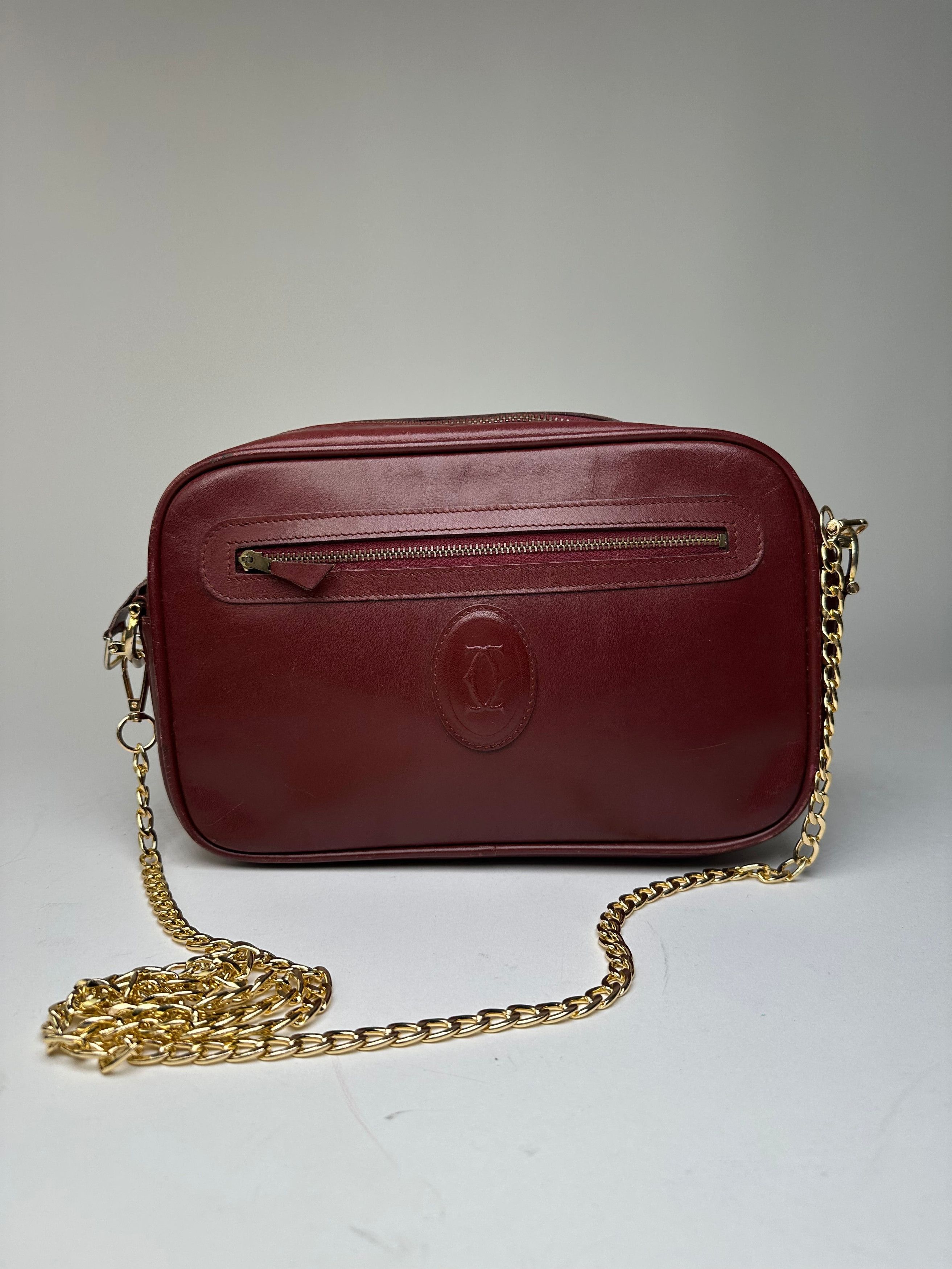 Cartier Vintage Leather Camera Crossbody Bag Bordeaux Size ONE SIZE - 1 Thumbnail