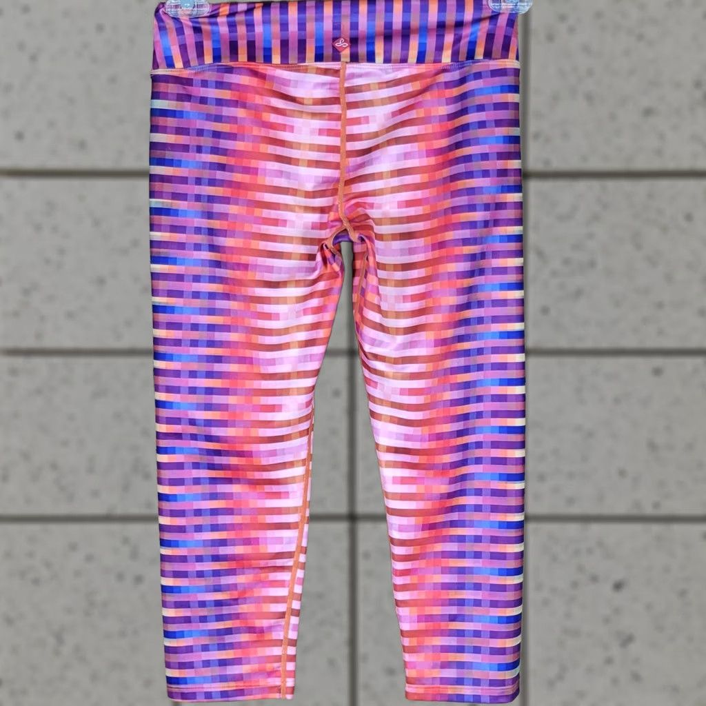 Prana PrAna Womens Capris Leggings Multicolor Striped Capri USA Made M Size Medium Activewear Women Size 32" / US 10 / IT 46 - 1 Thumbnail