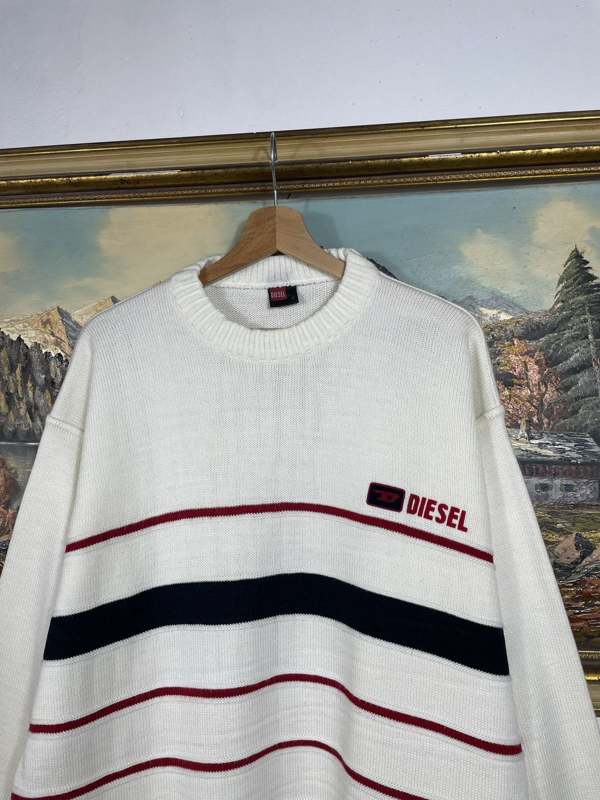 Diesel × Japanese Brand × Vintage Diesel Retro Y2k Pull Knitwear Sweatshirt Crewneck Drip Swag Size US XXL / EU 58 / 5 - 5 Thumbnail
