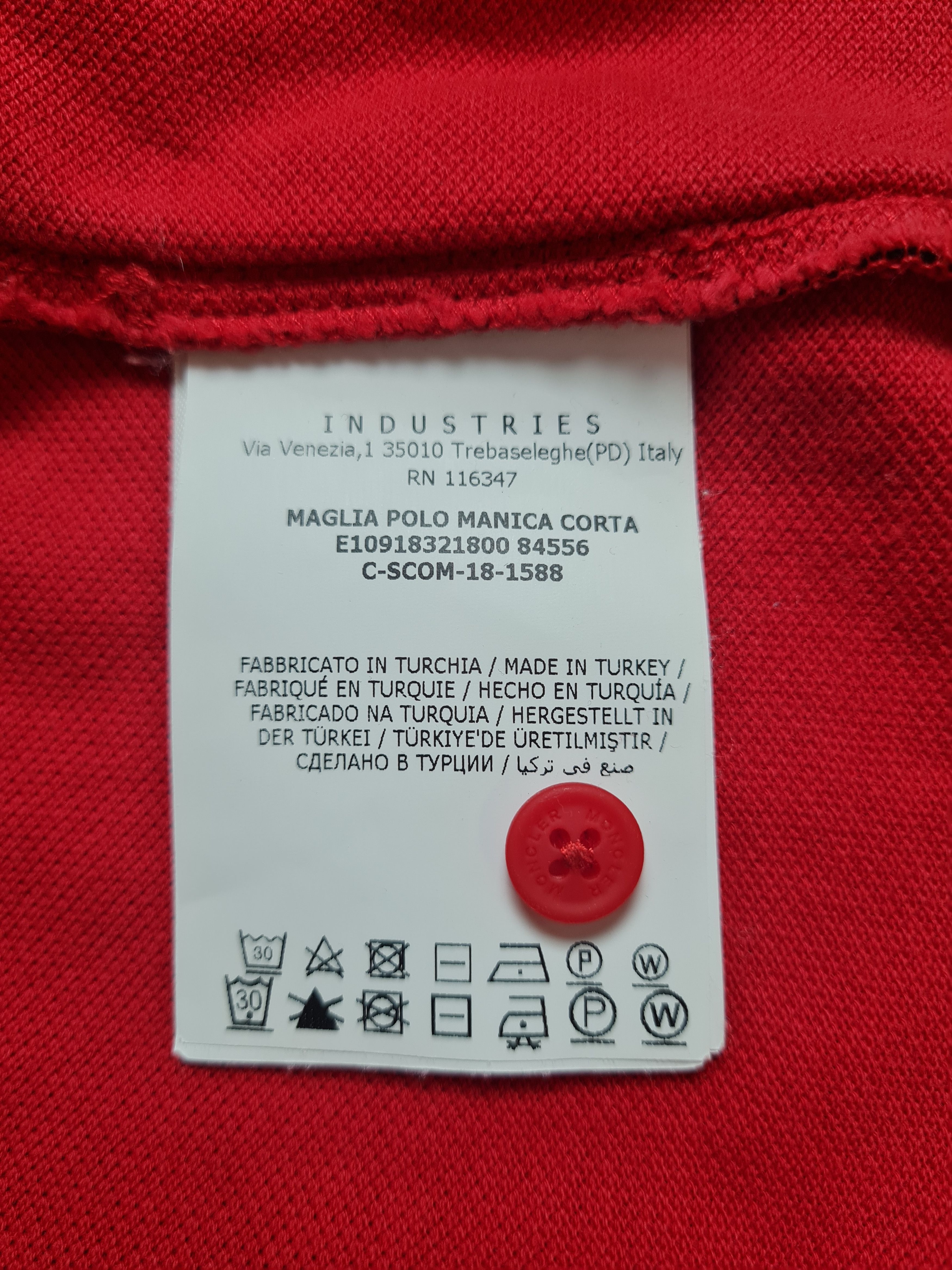 Moncler Mens T-Shirt MONCLER Logo Patch Polo Shirt In Red Size S Size US S / EU 44-46 / 1 - 7 Thumbnail