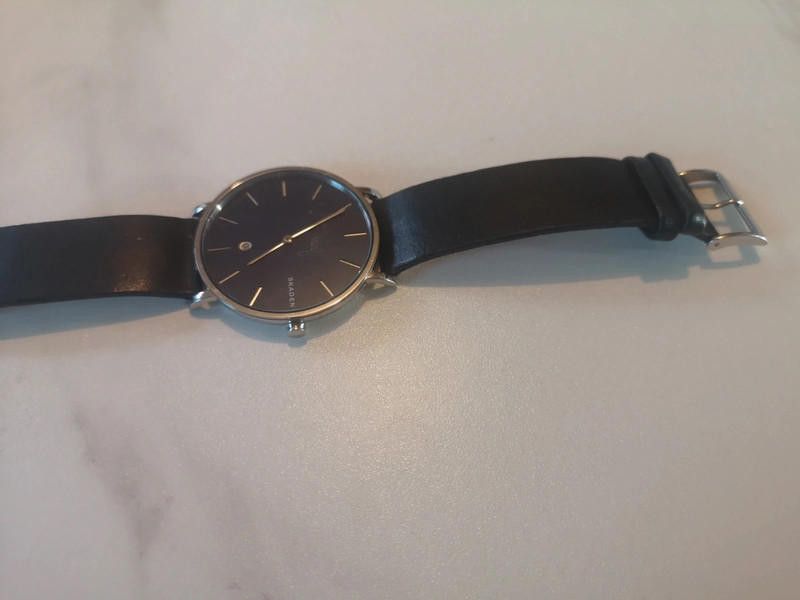 Skagen Skagen black dial leather strap watch Size ONE SIZE - 7 Thumbnail
