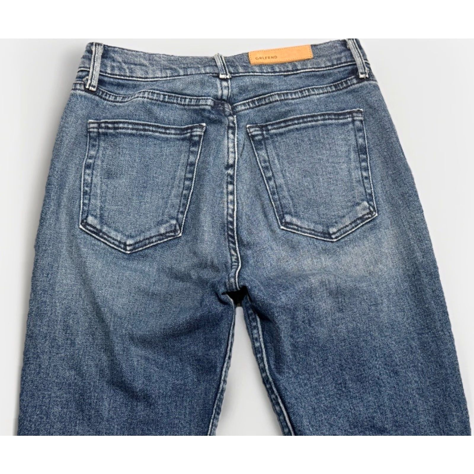 GRLFRND Grlfrnd Karolina High Rise Slim Fit Button Fly Denim Jeans Adult Size 26 Blue Cropped Denim Retro Womens Size 26" / US 2 / IT 38 - 7 Thumbnail