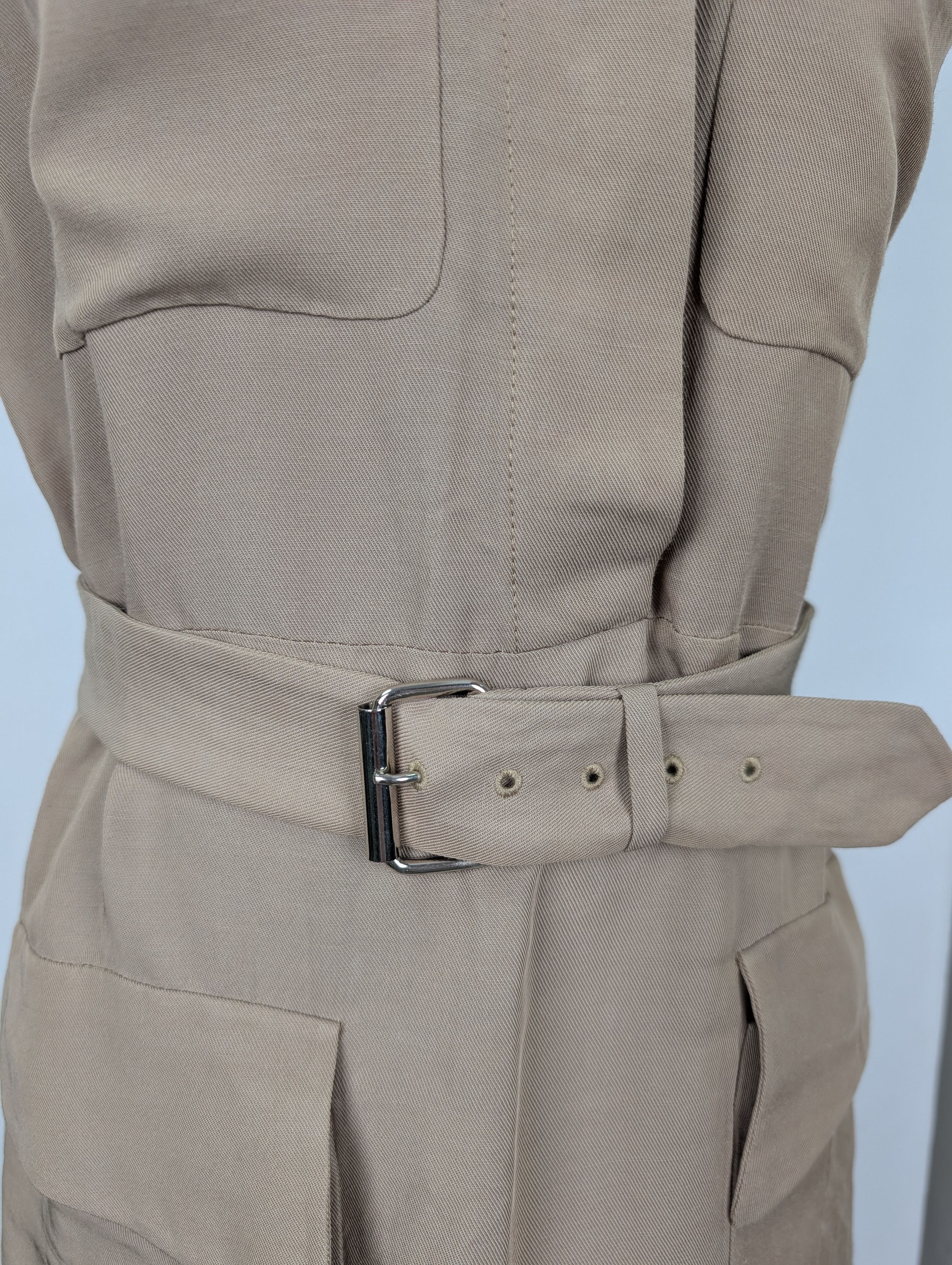 3.1 Phillip Lim 3.1 Philip Lim Beige Shirt Dress With Waistbelt Size XS / US 0-2 / IT 36-38 - 3 Thumbnail