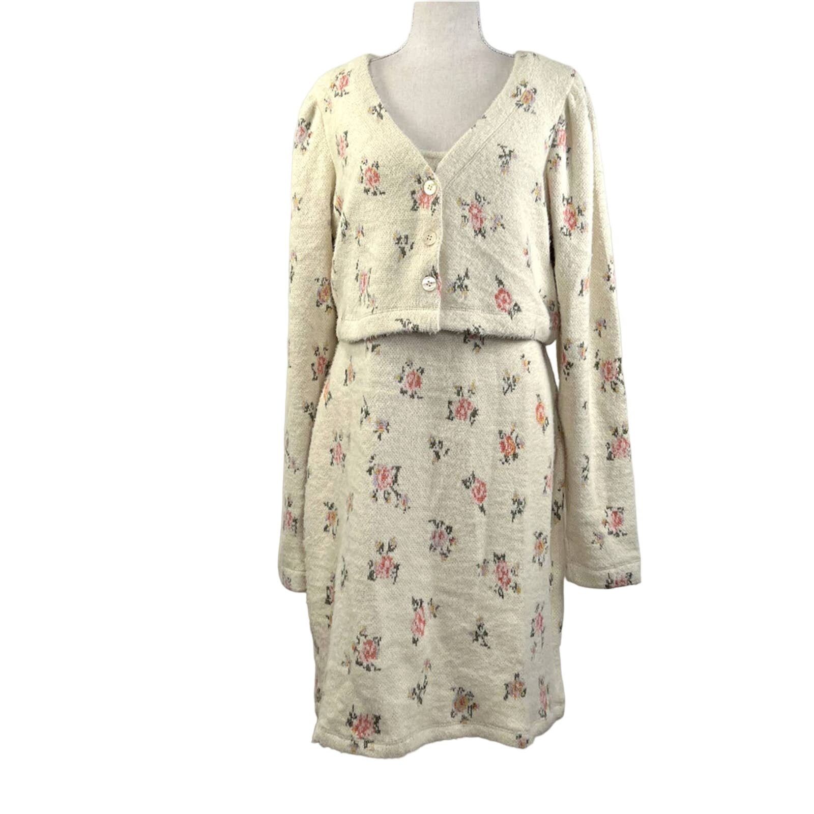 Anthropologie Anthropologie Daily Practice Floral Sweater Dress Set Size M / US 6-8 / IT 42-44 - 1 Thumbnail